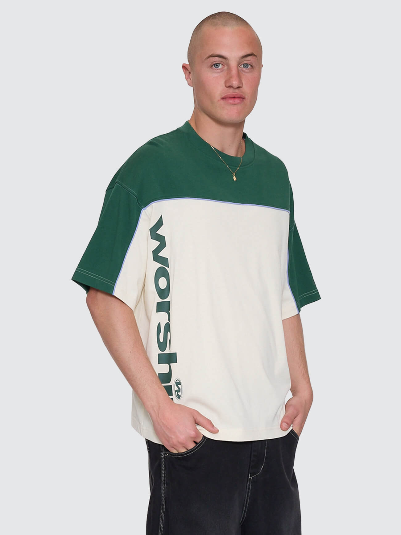 Sonic Box Fit Cropped Panel Tee - Zine
