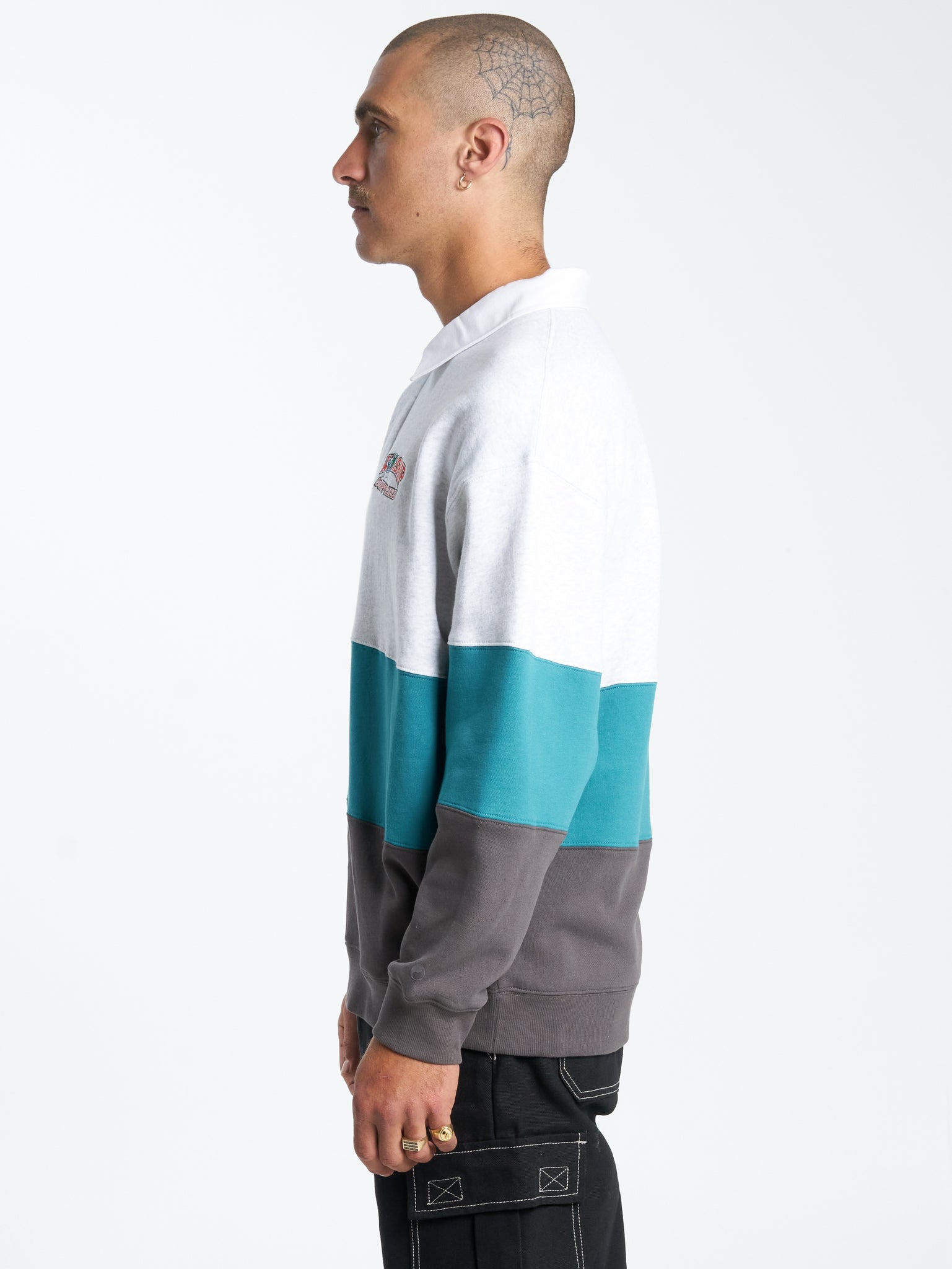 Get Off Paneled Rugby Fleece - Snow Marle