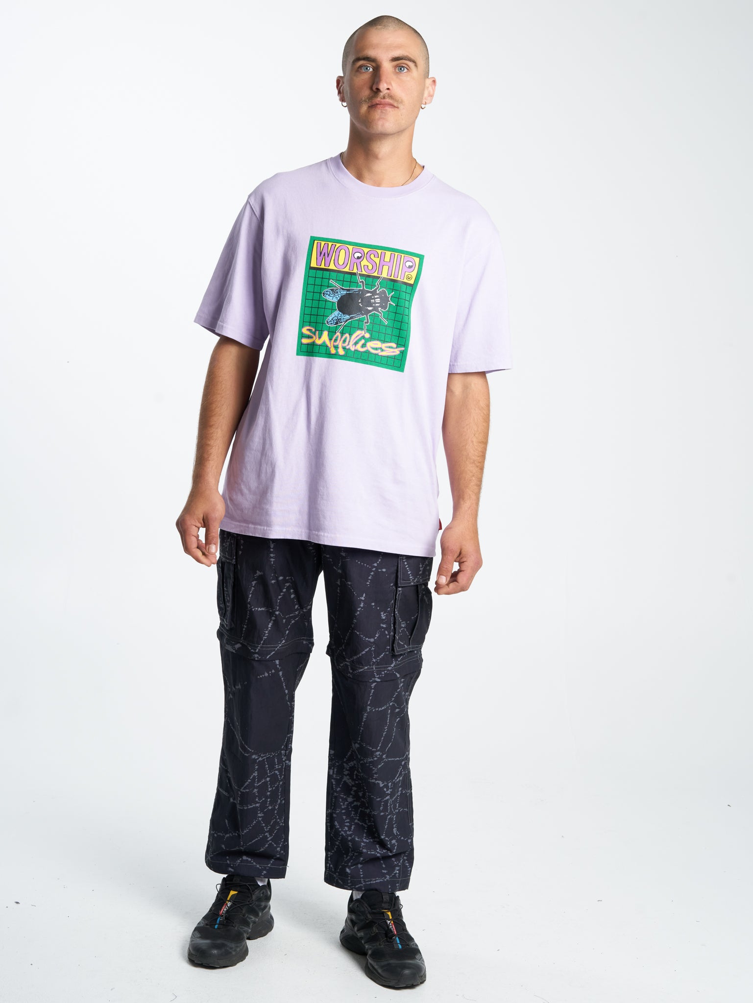 Time Flys Zip Off Nylon Cargo Pant - Washed Black