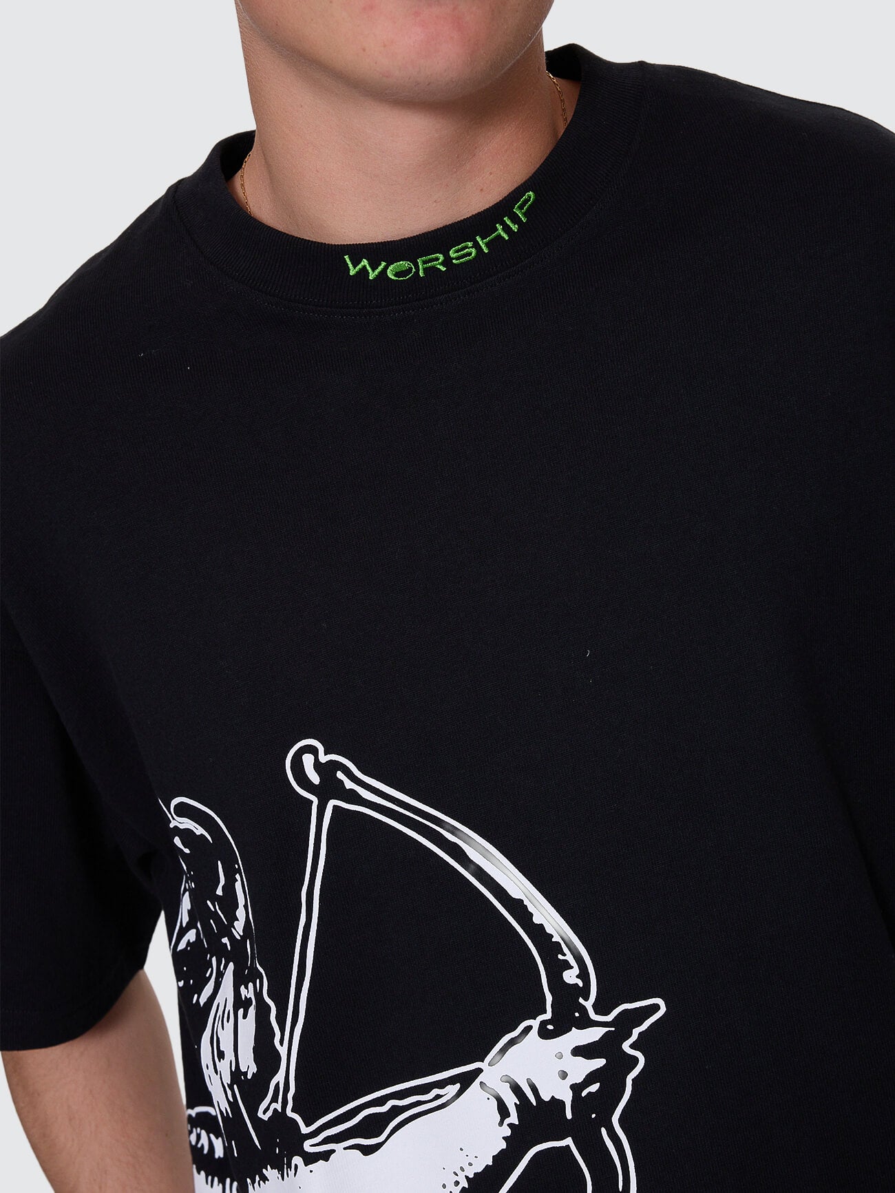 Cherub Box Fit Cropped Tee - Black XS