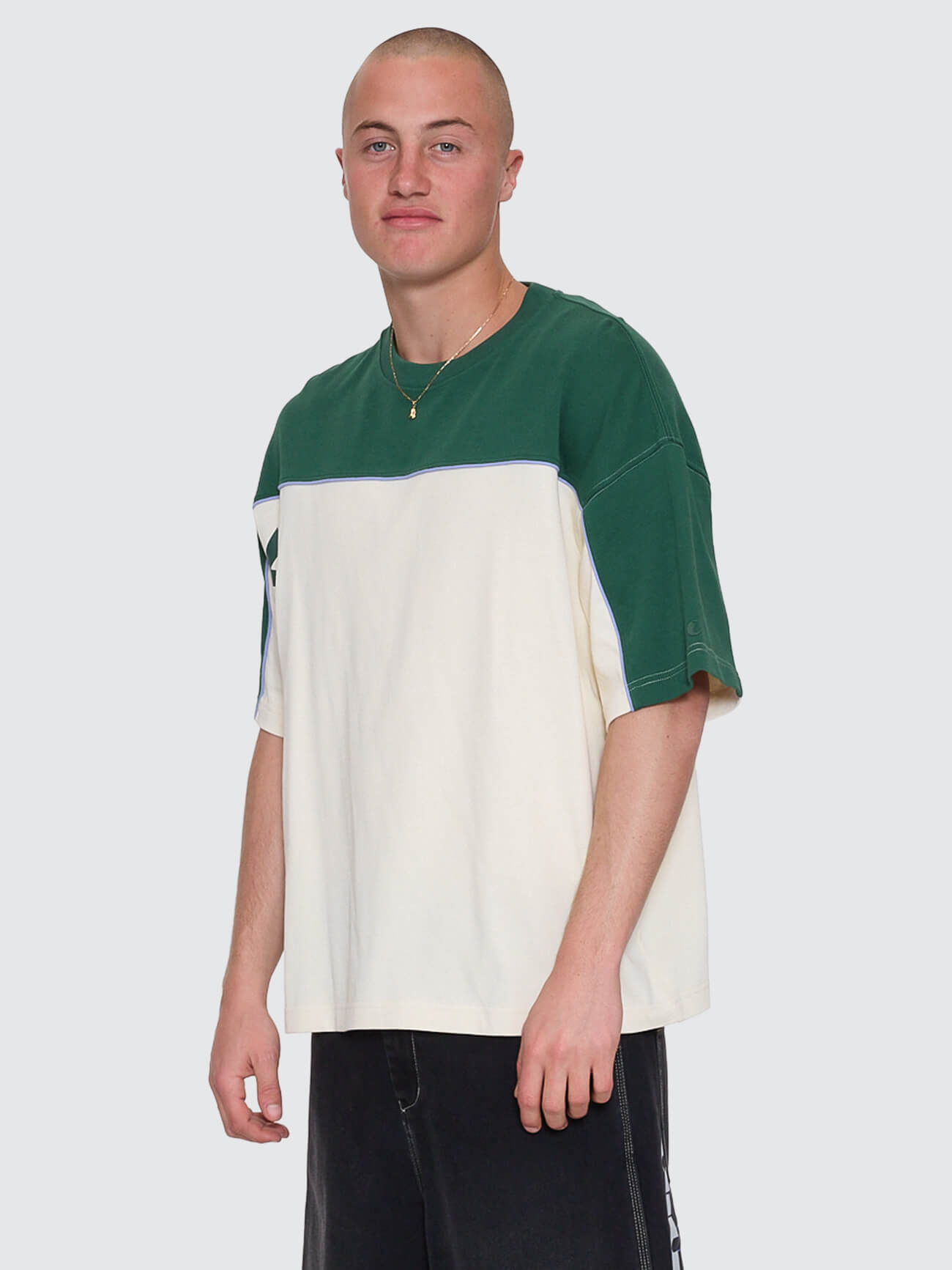 Sonic Box Fit Cropped Panel Tee - Zine XS