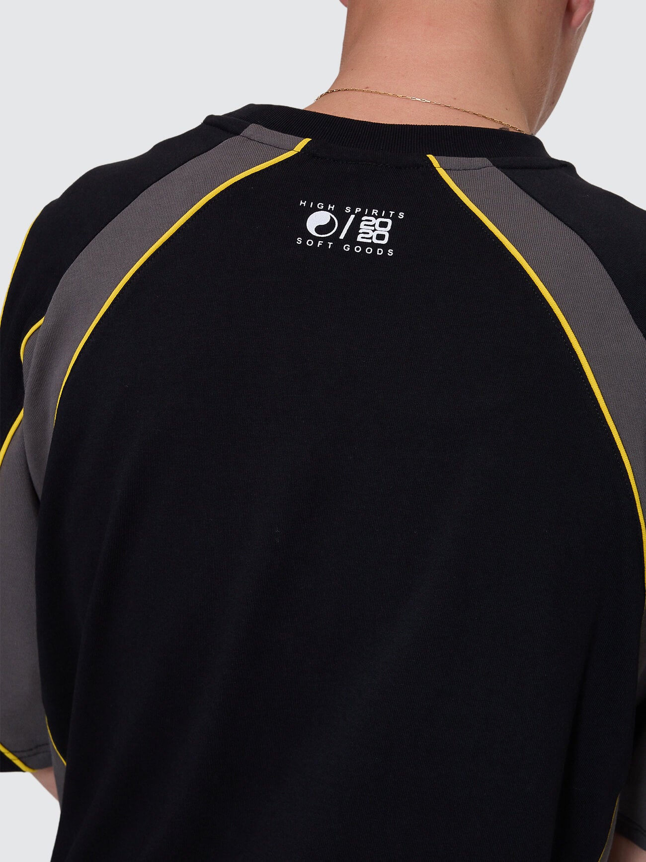 Laser Oversize Raglan Panel Tee - Black XS