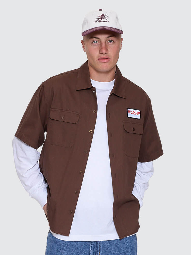 Preparation Short Sleeve Work Shirt - Ganache XS