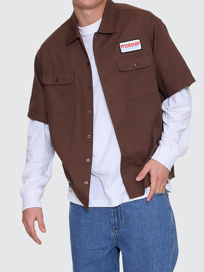 Preparation Short Sleeve Work Shirt - Ganache XS