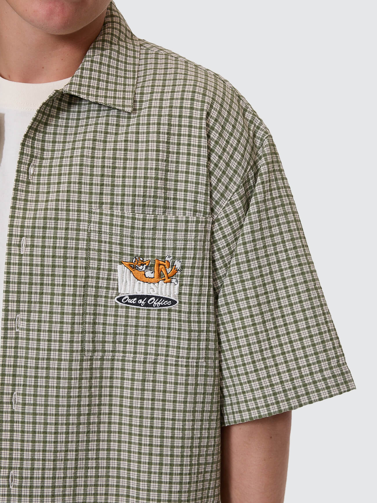 On Leave Box Fit Cropped Short Sleeve Shirt - Cali Green XS