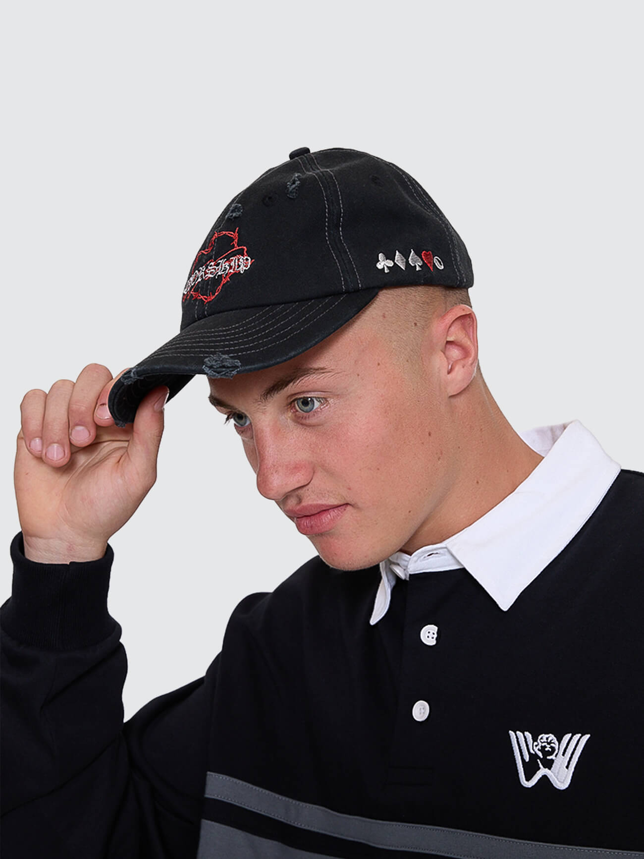 Laser Long Sleeve Rugby Polo - Black XS