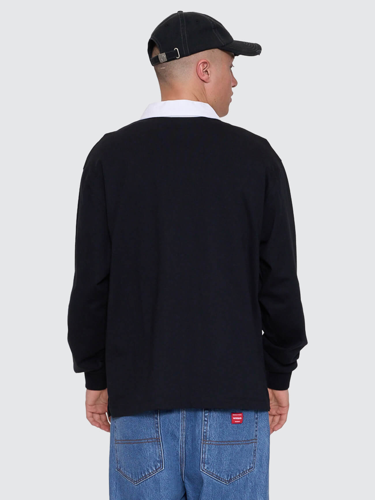 Laser Long Sleeve Rugby Polo - Black XS