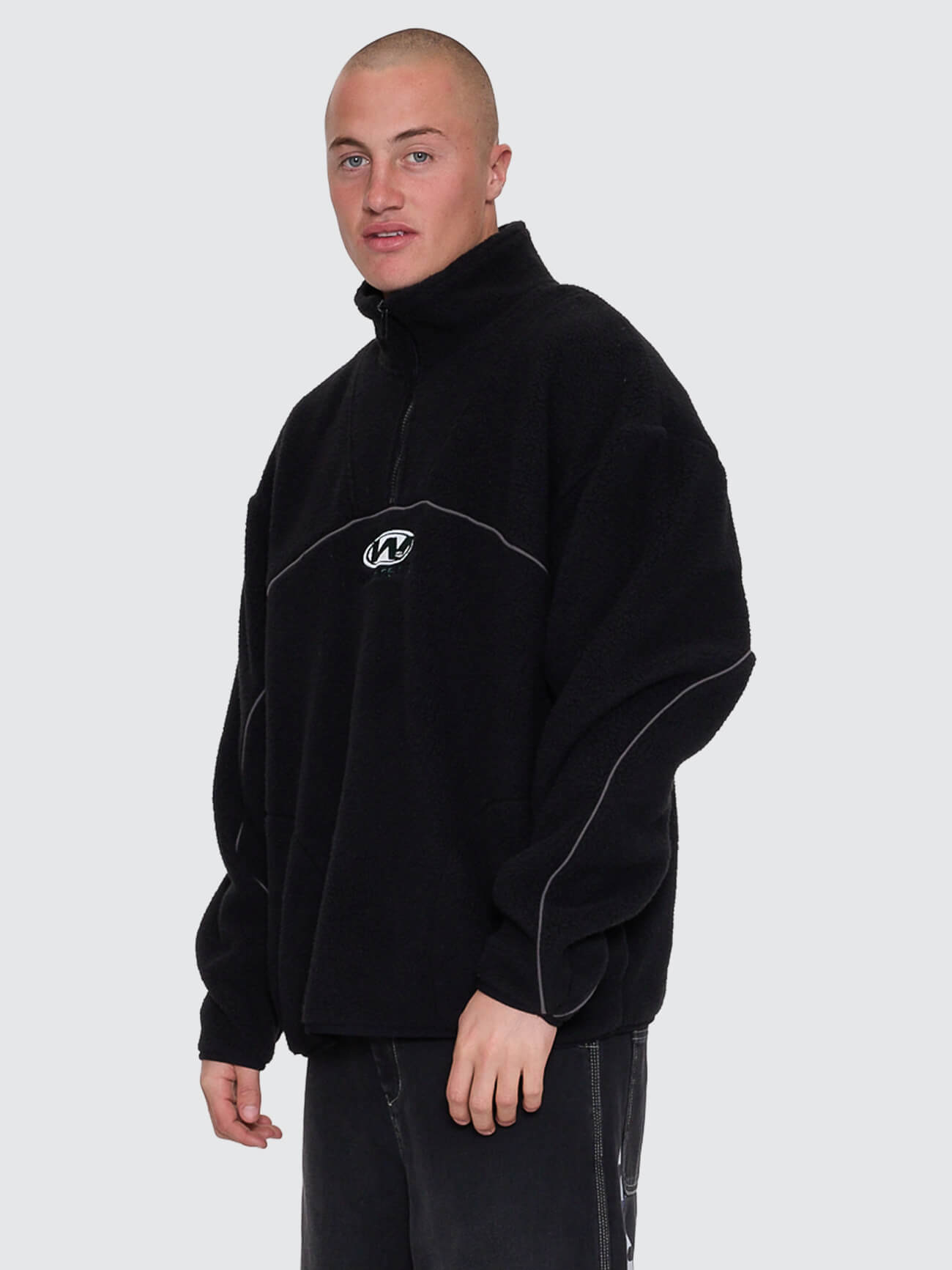 Sonic Quarter Zip Sherpa Fleece - Black XS