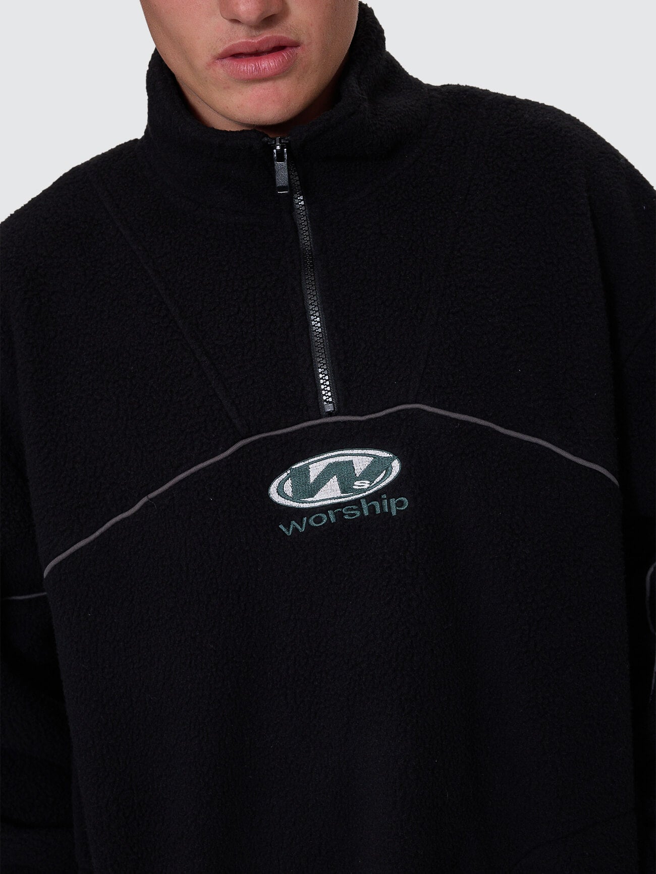 Sonic Quarter Zip Sherpa Fleece - Black XS