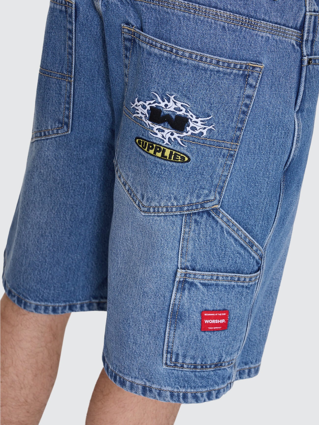 Is This It Carpenter Jean Short - Faded Sky High 26