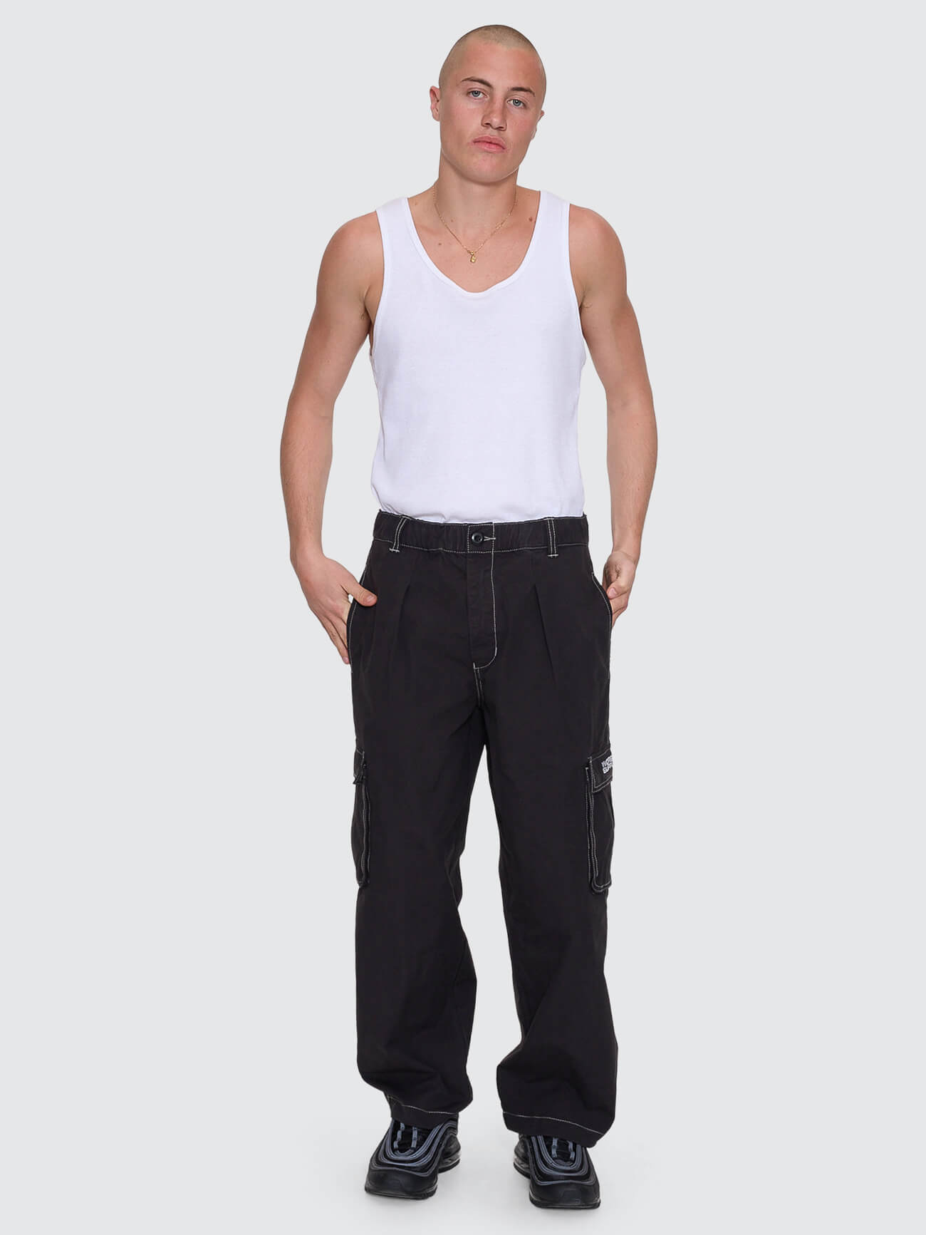 Laser Elastic Cargo Pant - Black 26