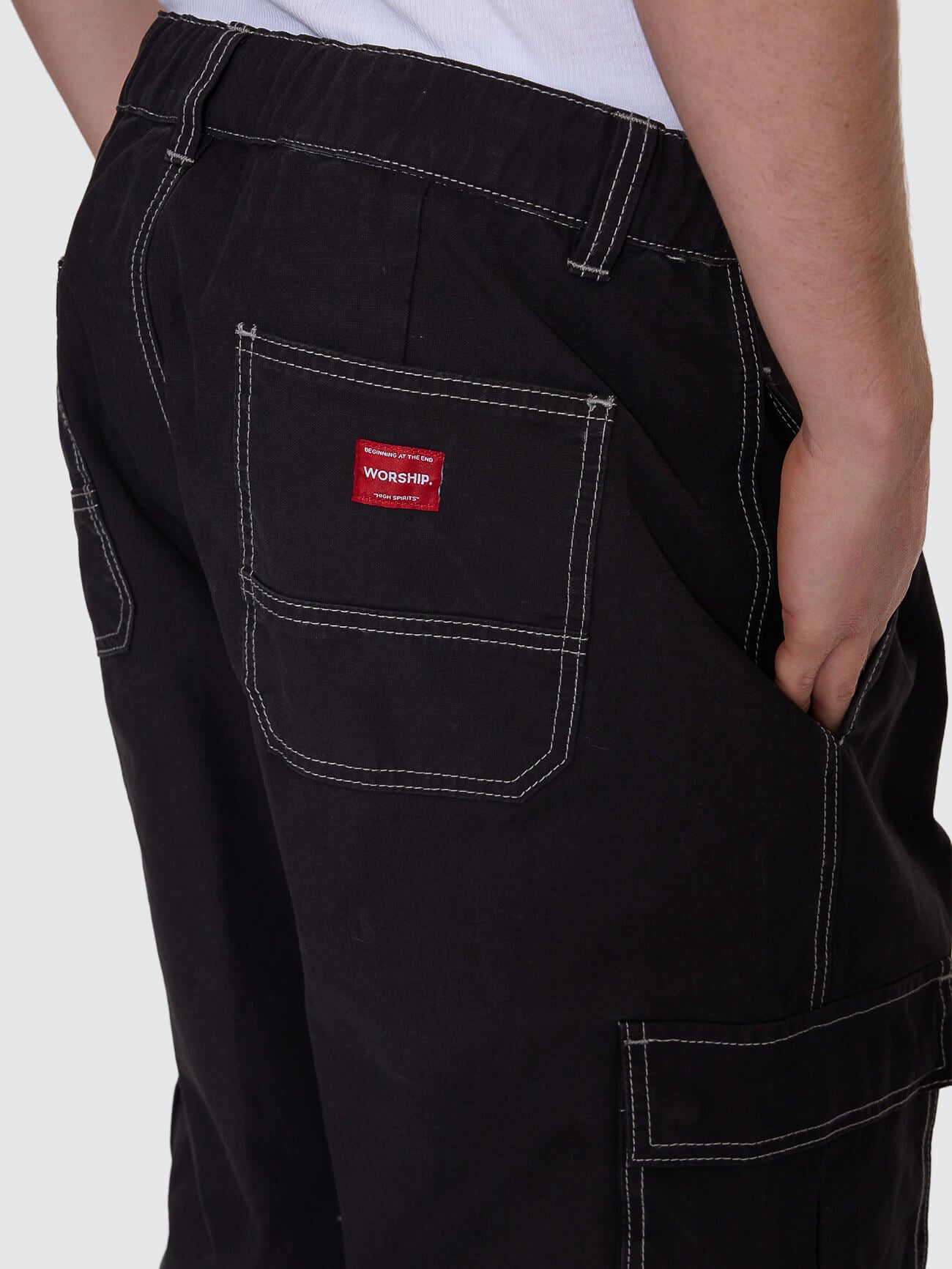 Laser Elastic Cargo Pant - Black 26