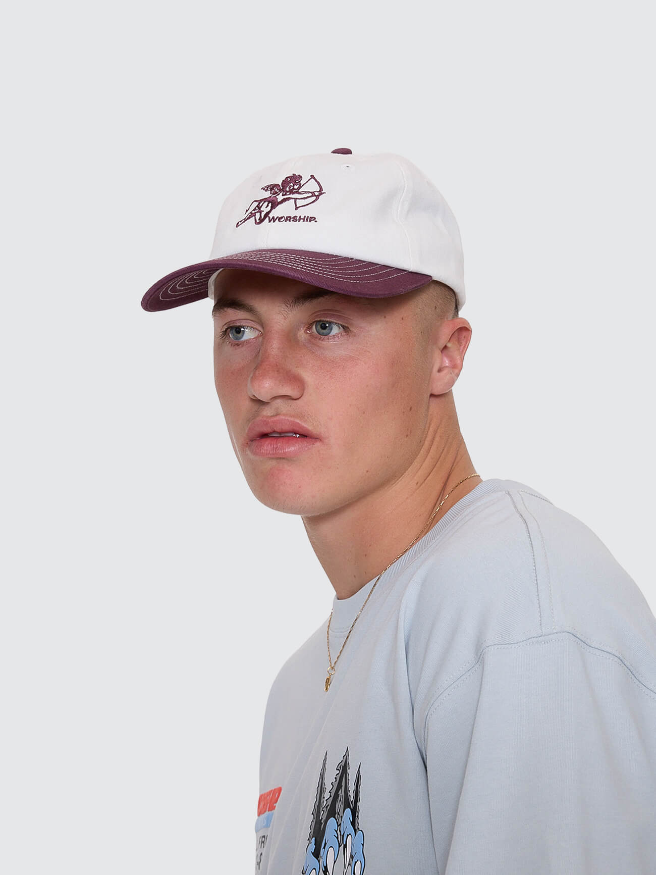 Cherub 6 Panel Hat - Blackberry - Cream One Size