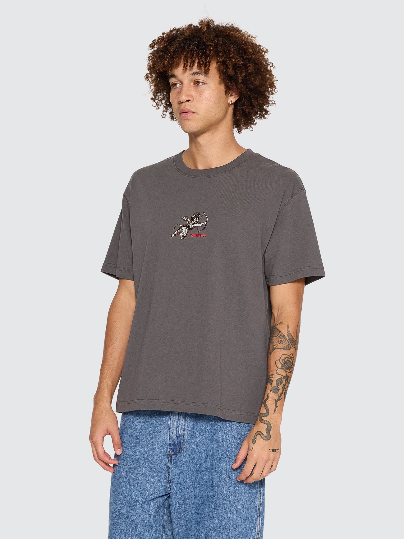 Cherub Heavyweight Embro Tee - Worn Black XS