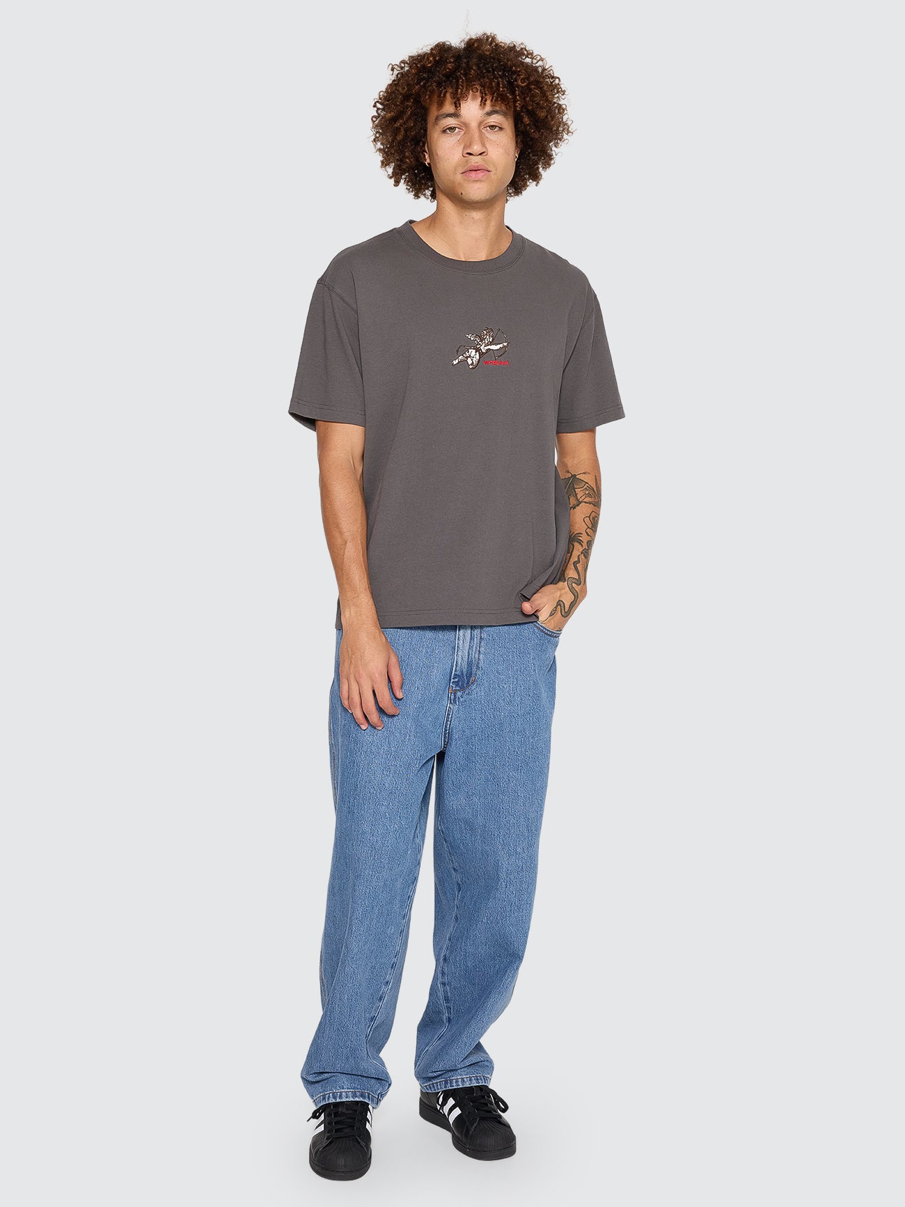 Cherub Heavyweight Embro Tee - Worn Black XS