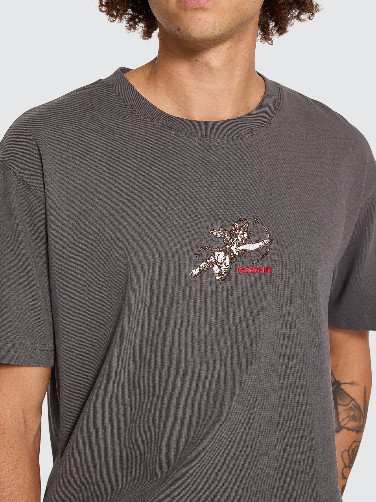 Cherub Heavyweight Embro Tee - Worn Black XS