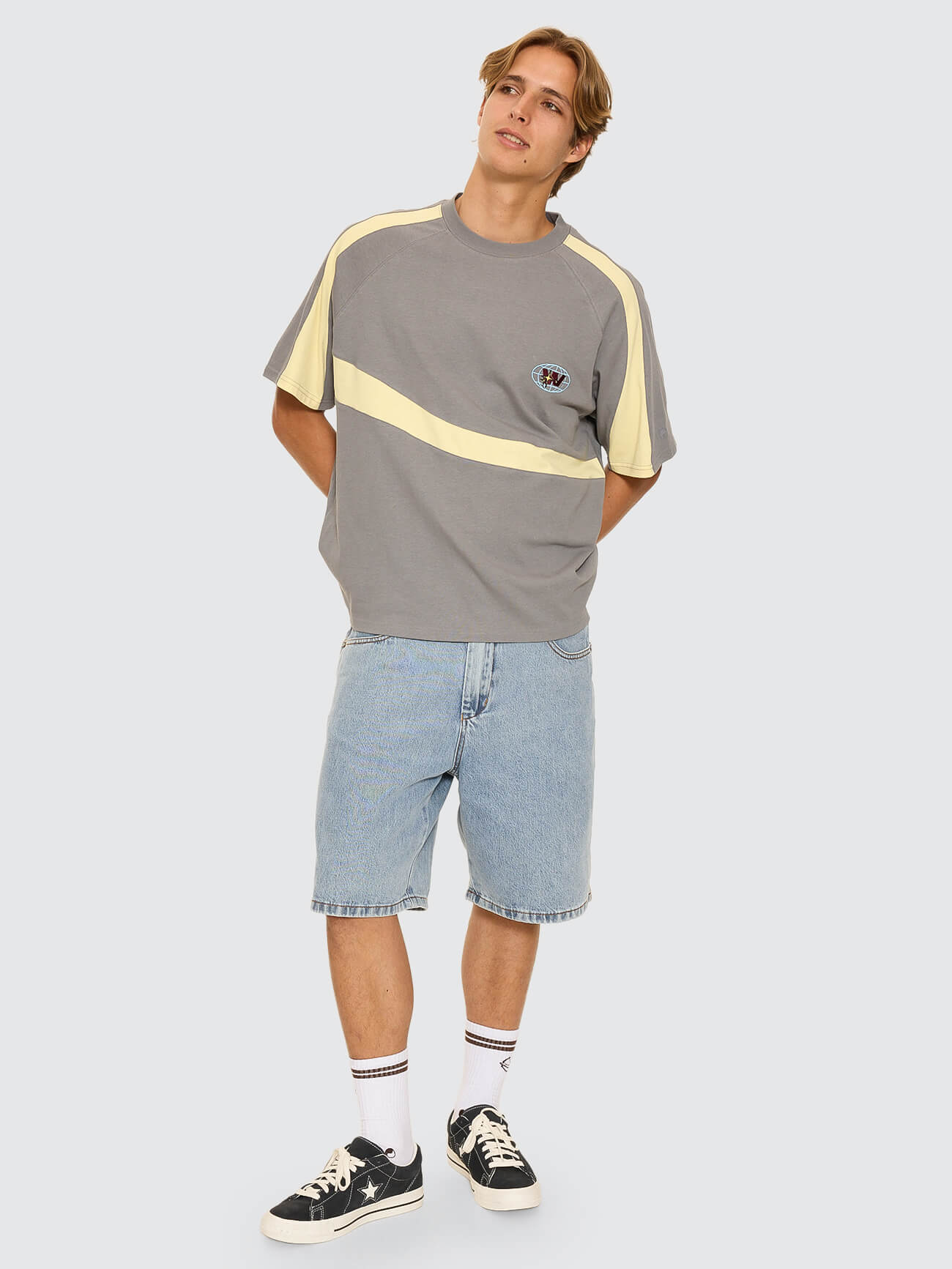 Anytime Oversize Raglan Tee - Steel Grey