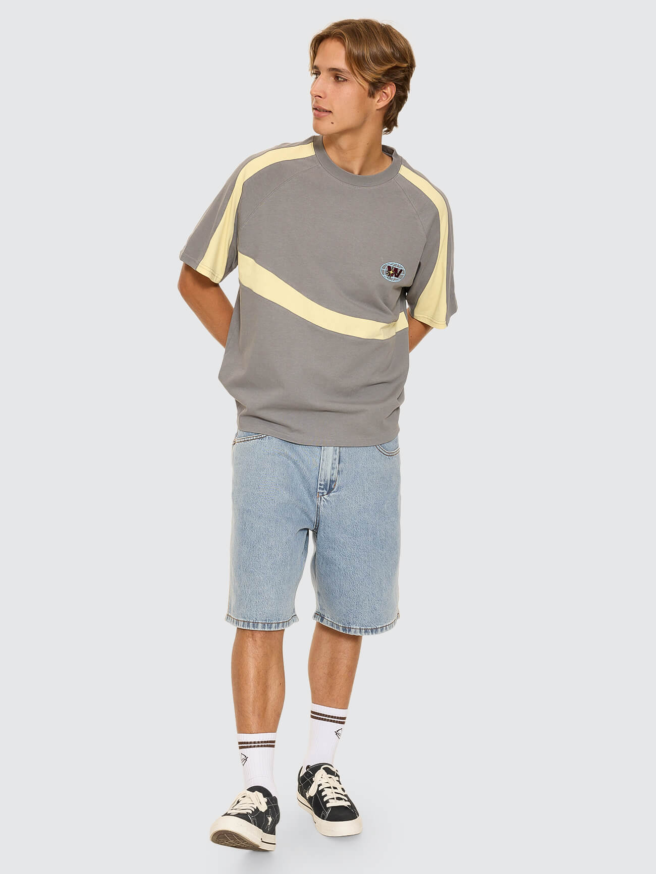 Anytime Oversize Raglan Tee - Steel Grey