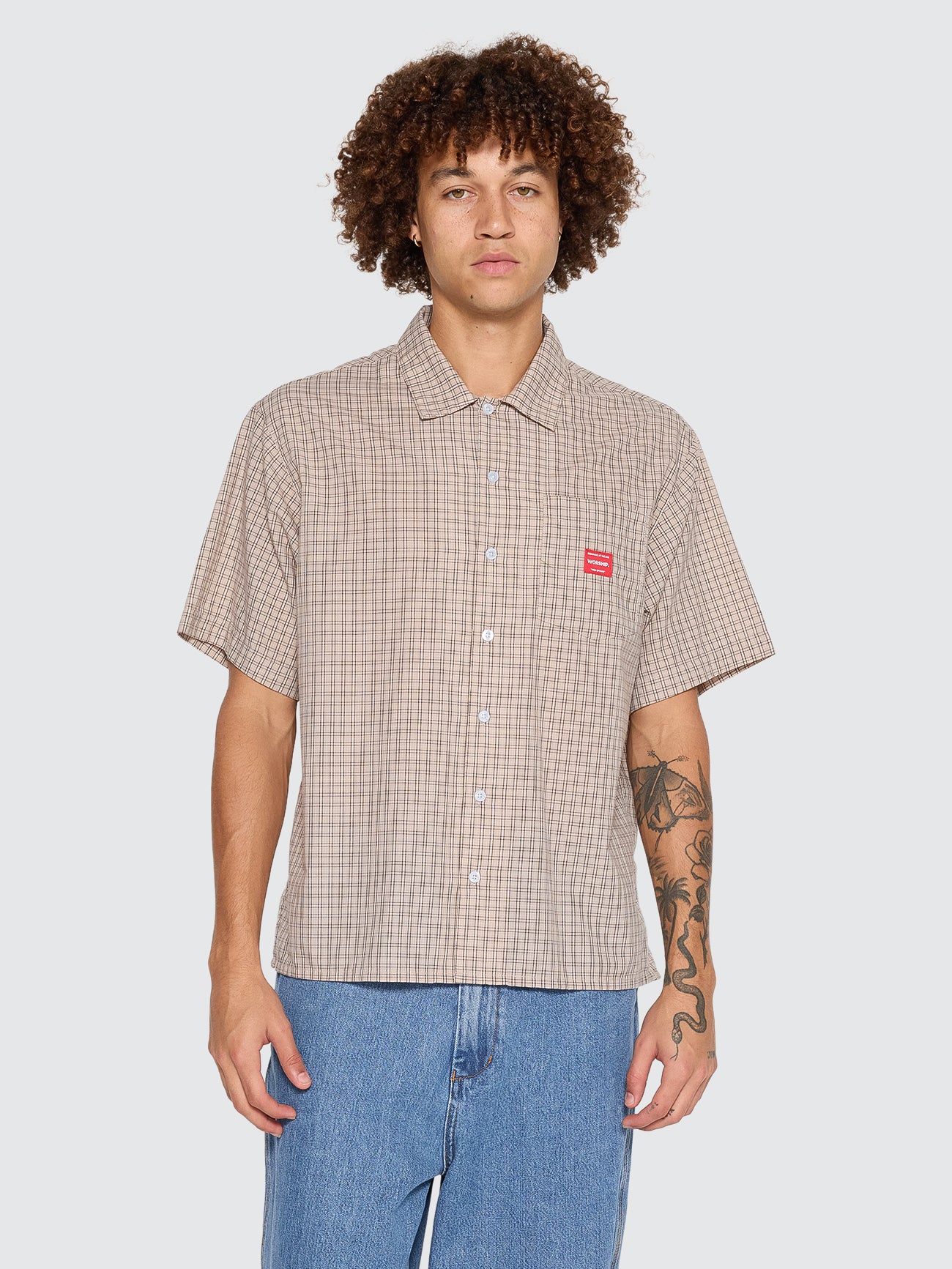 Work Short Sleeve Shirt - Tan XS