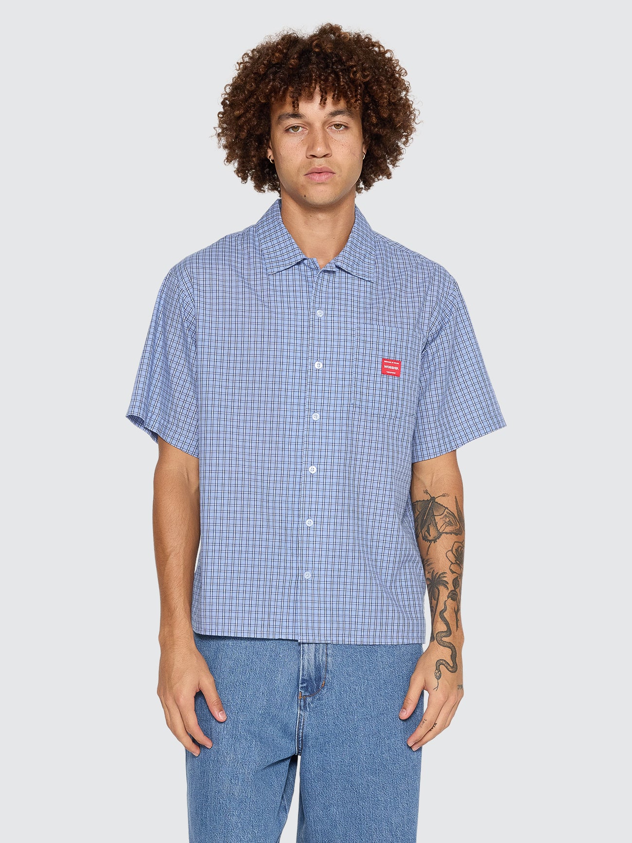 Work Short Sleeve Shirt - Blue XS