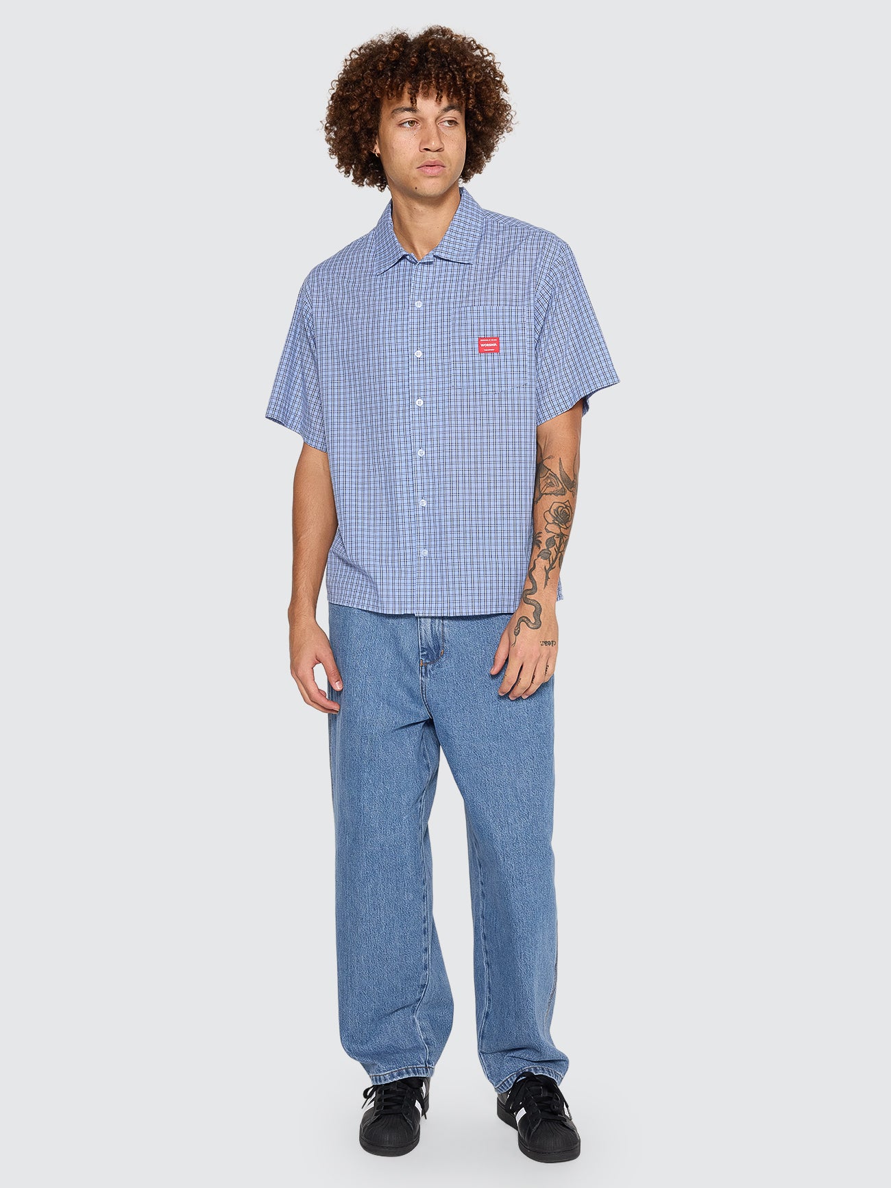 Work Short Sleeve Shirt - Blue XS