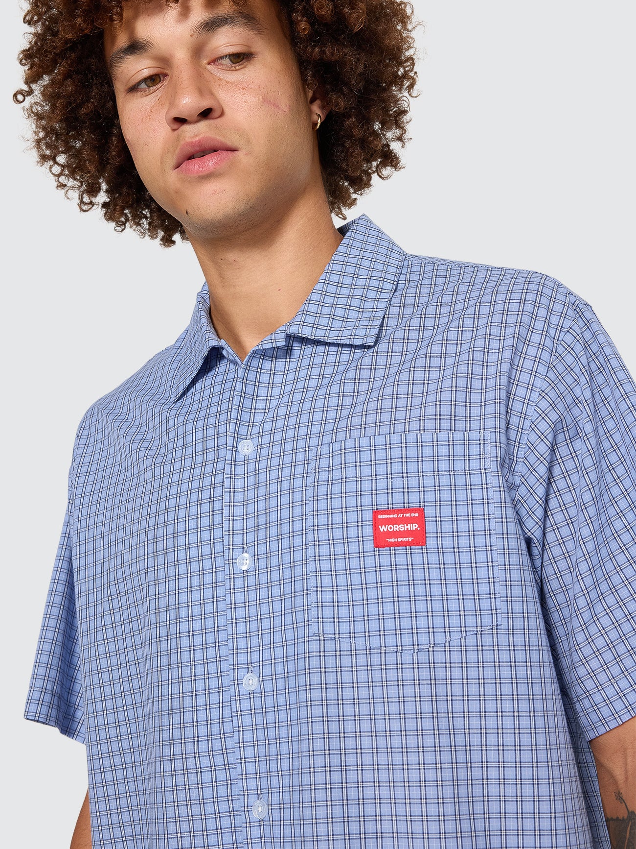 Work Short Sleeve Shirt - Blue XS