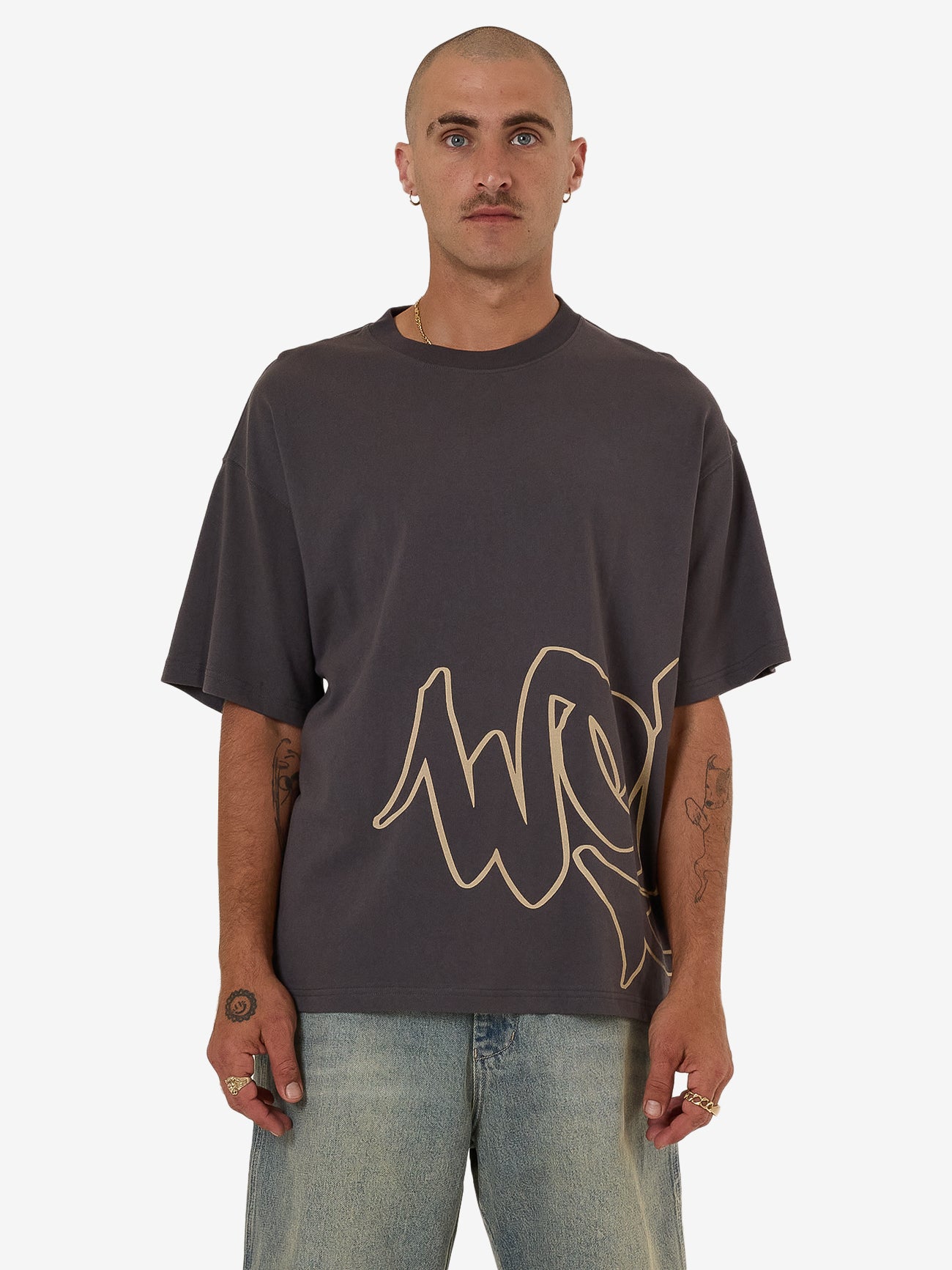 Sprays Oversized Tee - Worn Black XS