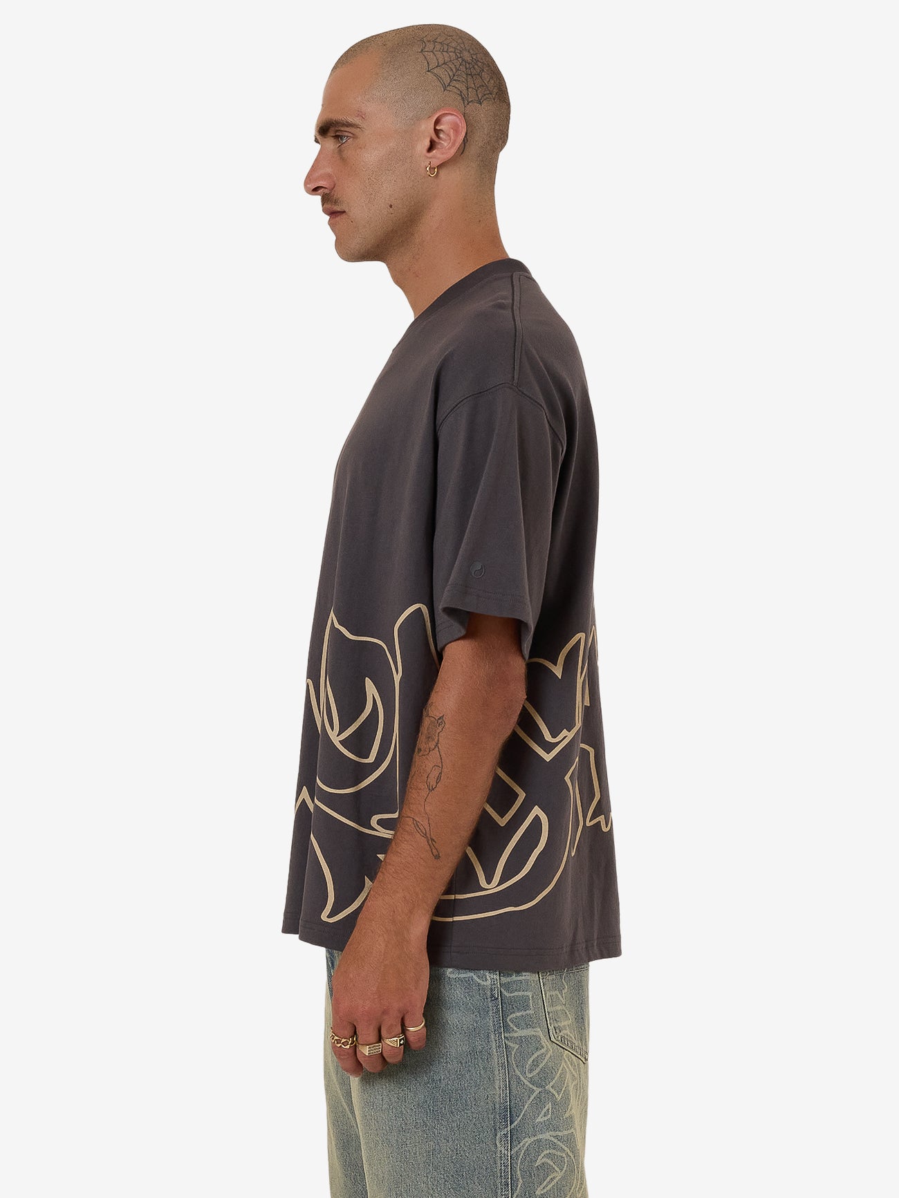 Sprays Oversized Tee - Worn Black XS