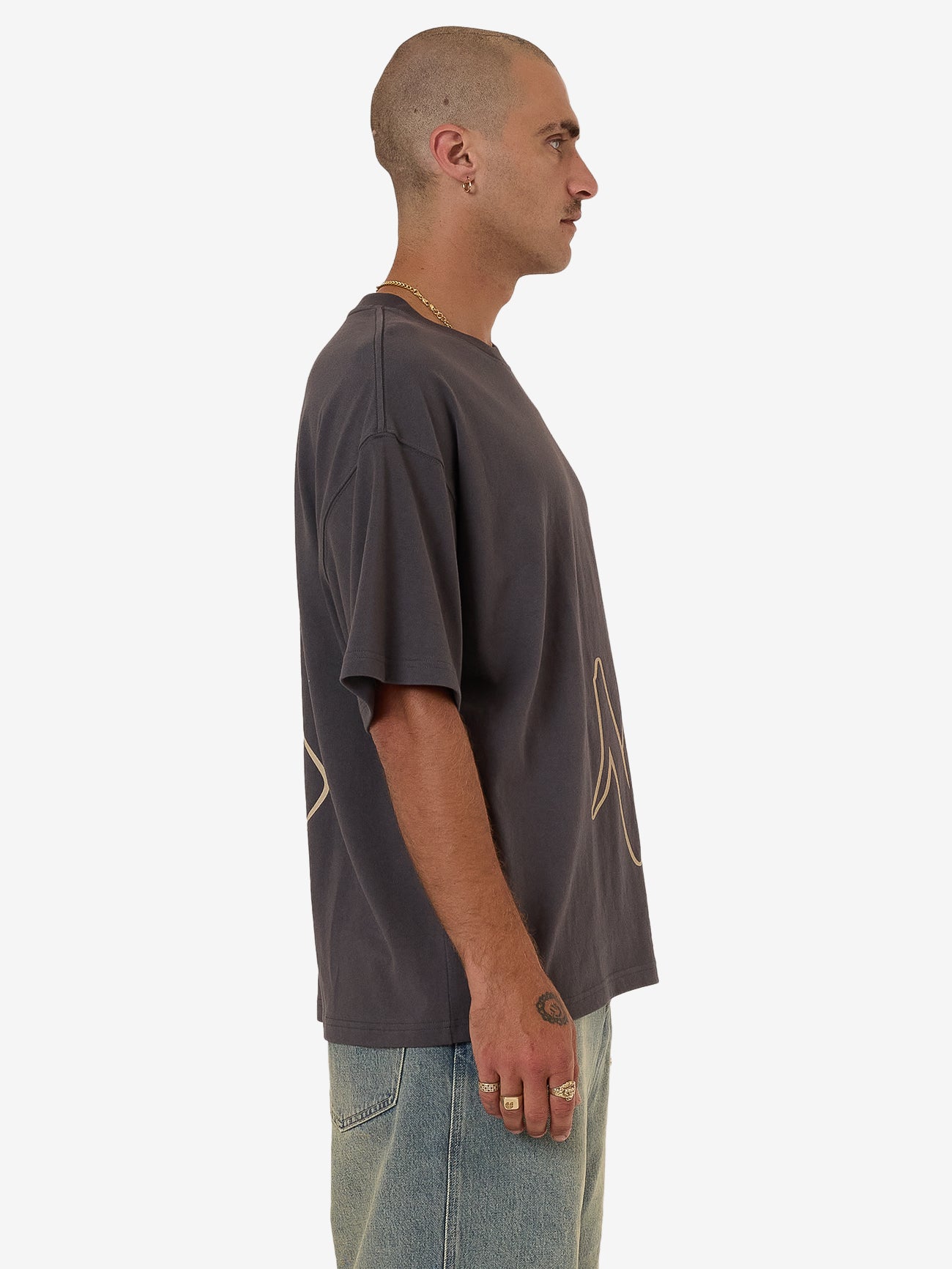 Sprays Oversized Tee - Worn Black XS