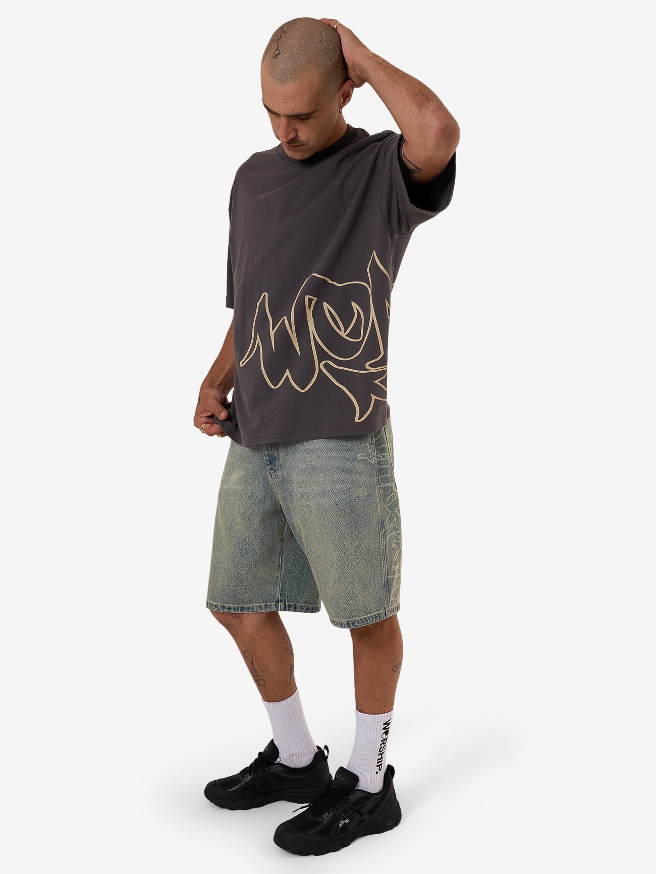 Sprays Oversized Tee - Worn Black XS