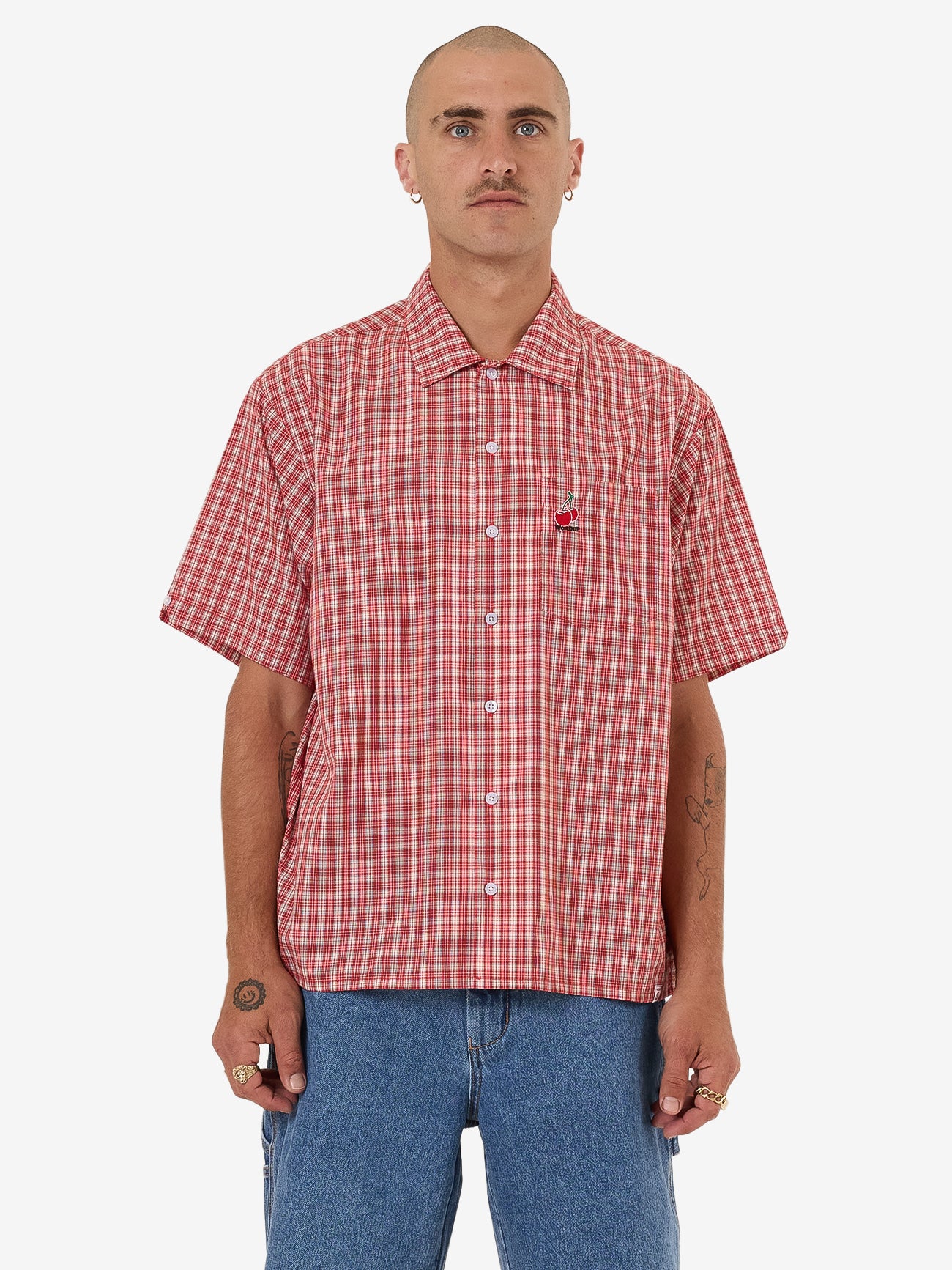 Glazed And Confused Short Sleeve Shirt - Cherry Red XS