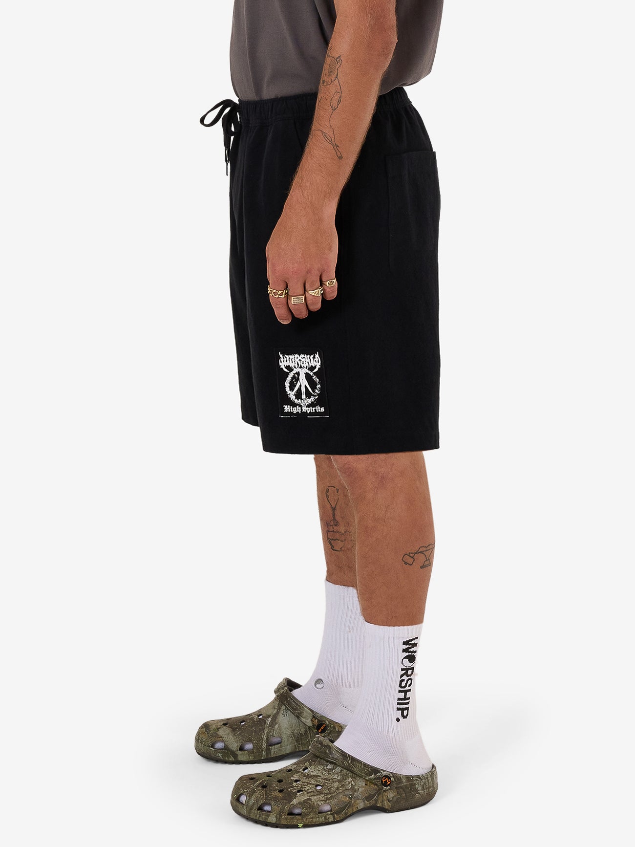 Inherit Baggy Cotton Linen Short - Black
