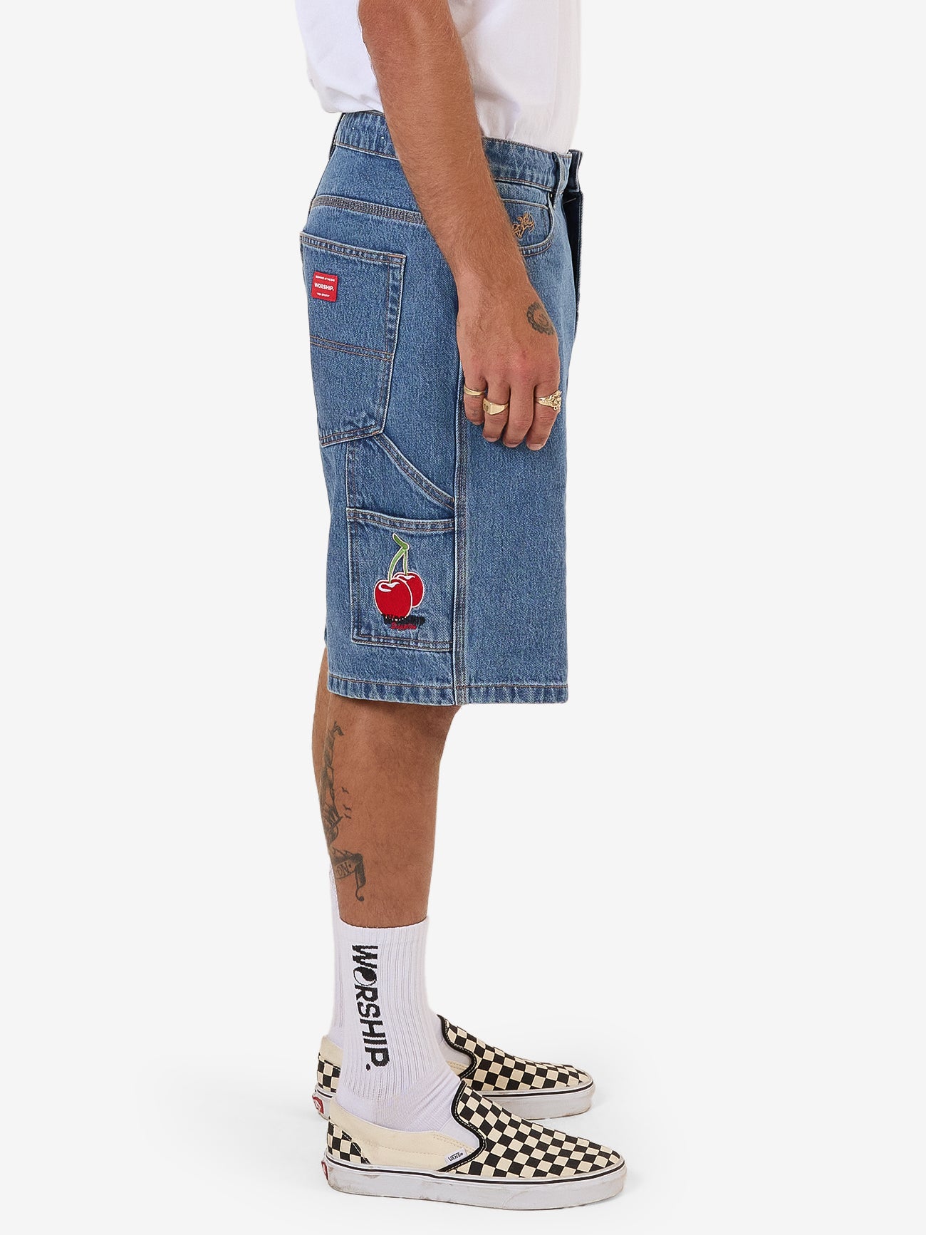 Glazed And Confused Carpenter Jean Short - Sky High Blue