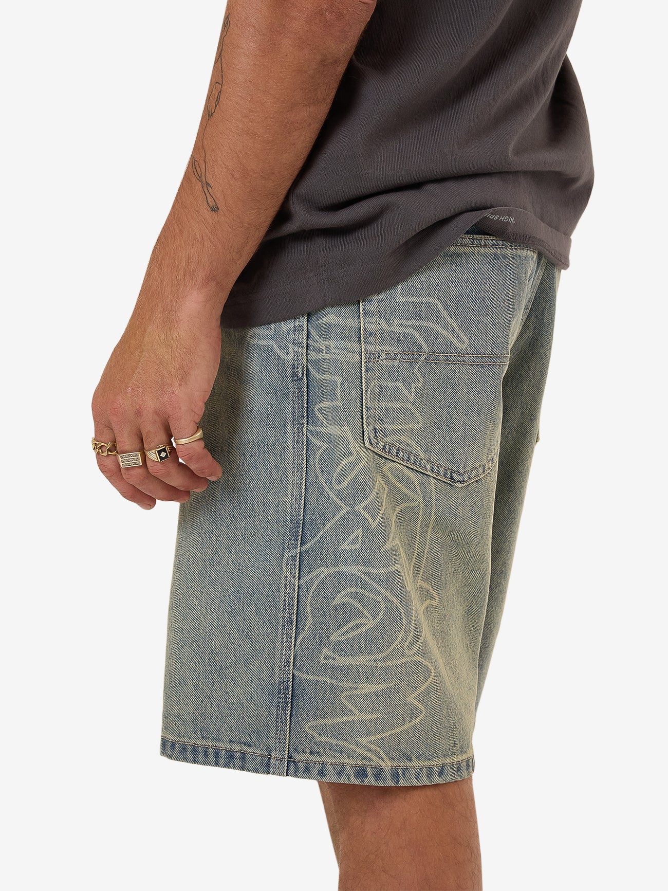 Throws Big Dawg Jean Short - Garage Grime Blue 26