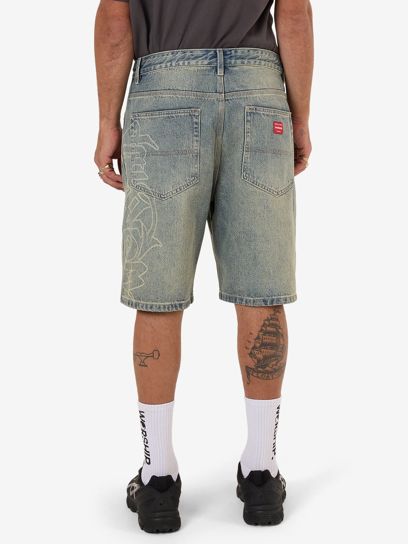Throws Big Dawg Jean Short - Garage Grime Blue 26