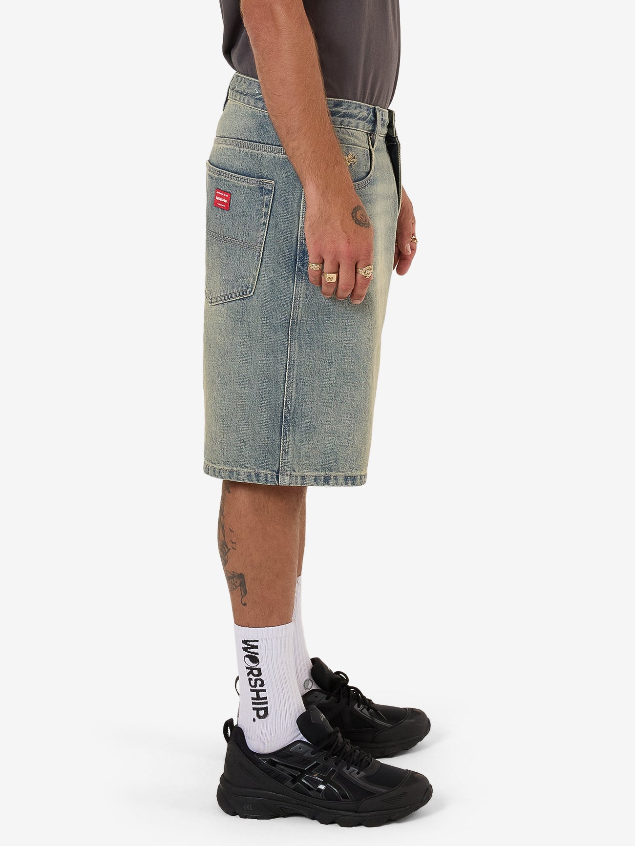 Throws Big Dawg Jean Short - Garage Grime Blue 26