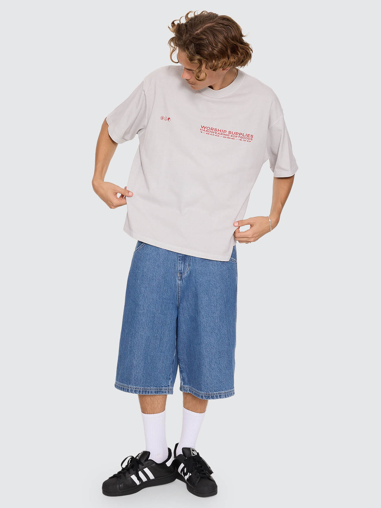 Data Point Box Crop Tee - Vapour Grey XS