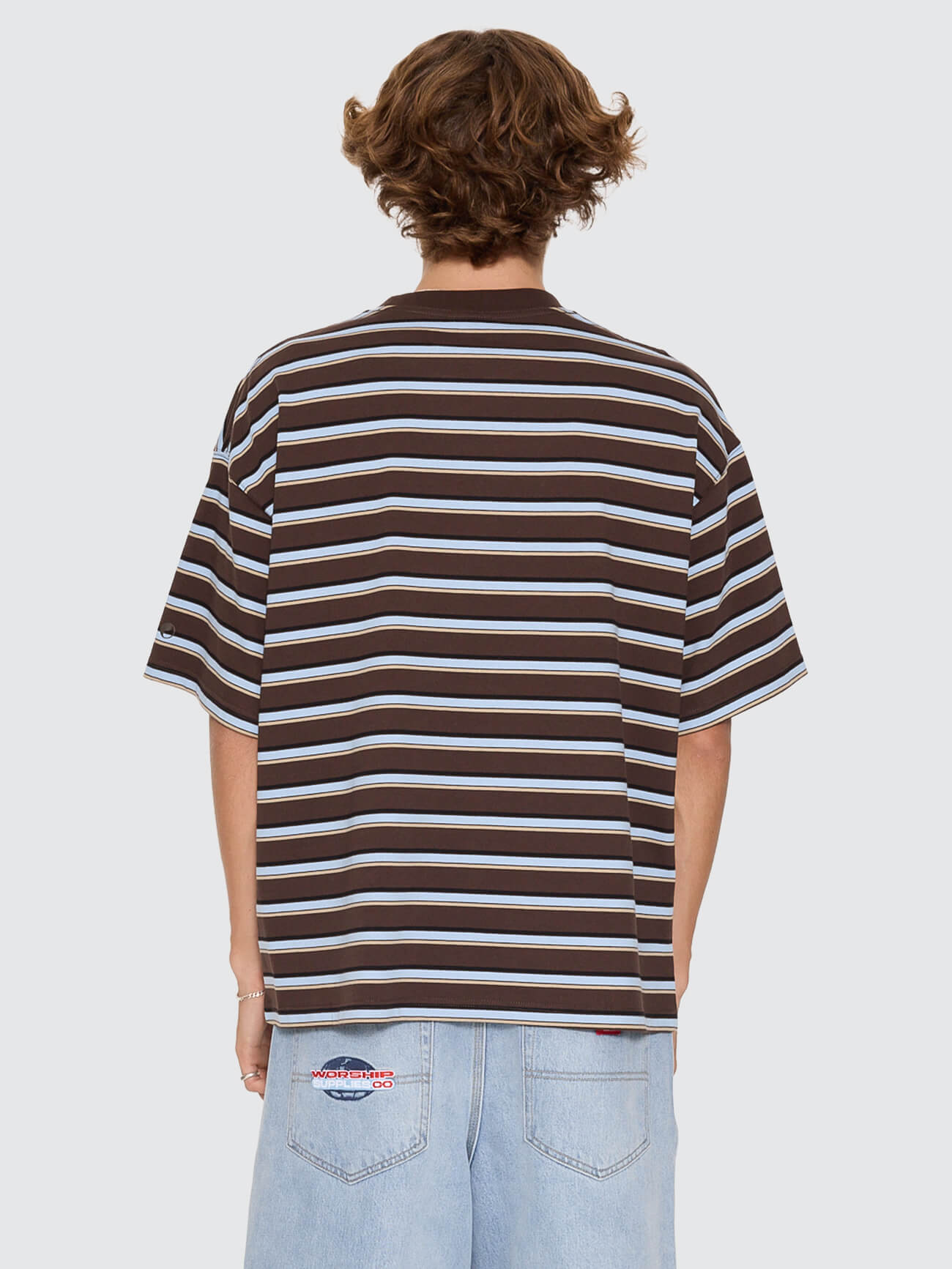Globo Stripe Box Crop Tee - Ganache Stripe XS