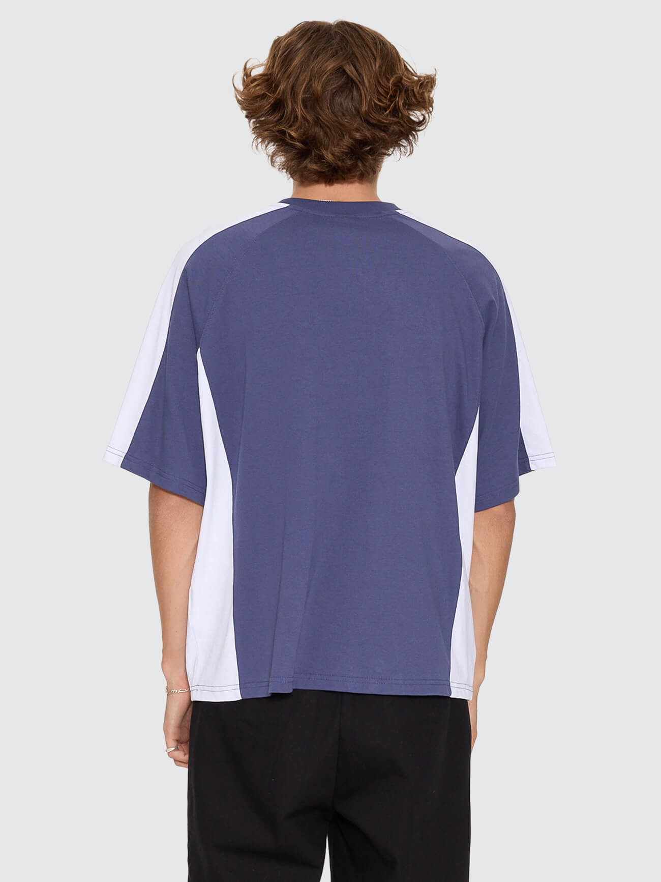 Line Stepper Box Crop Raglan Tee - Crown Blue XS