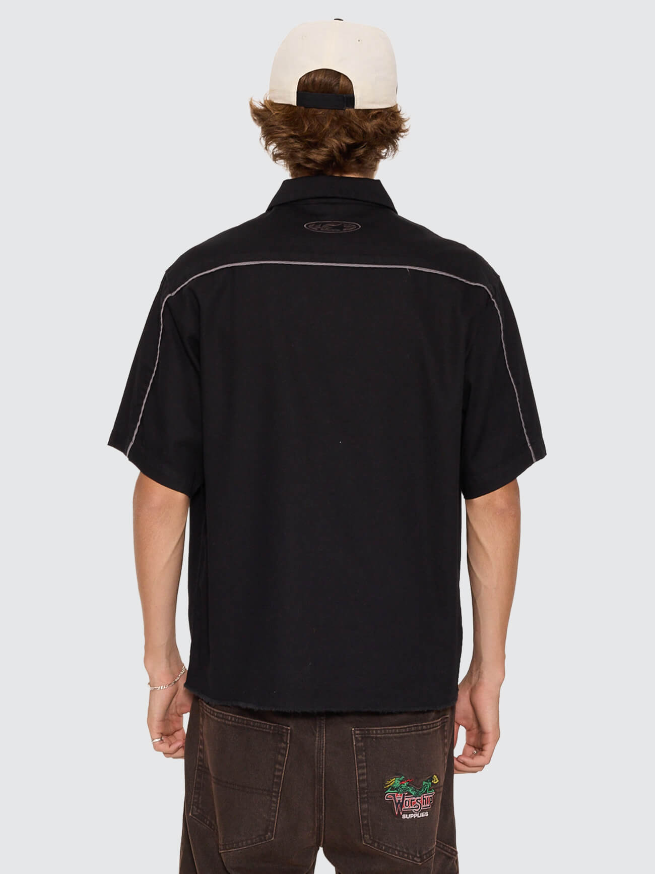 Toll Free Short Sleeve Work Shirt - Black XS