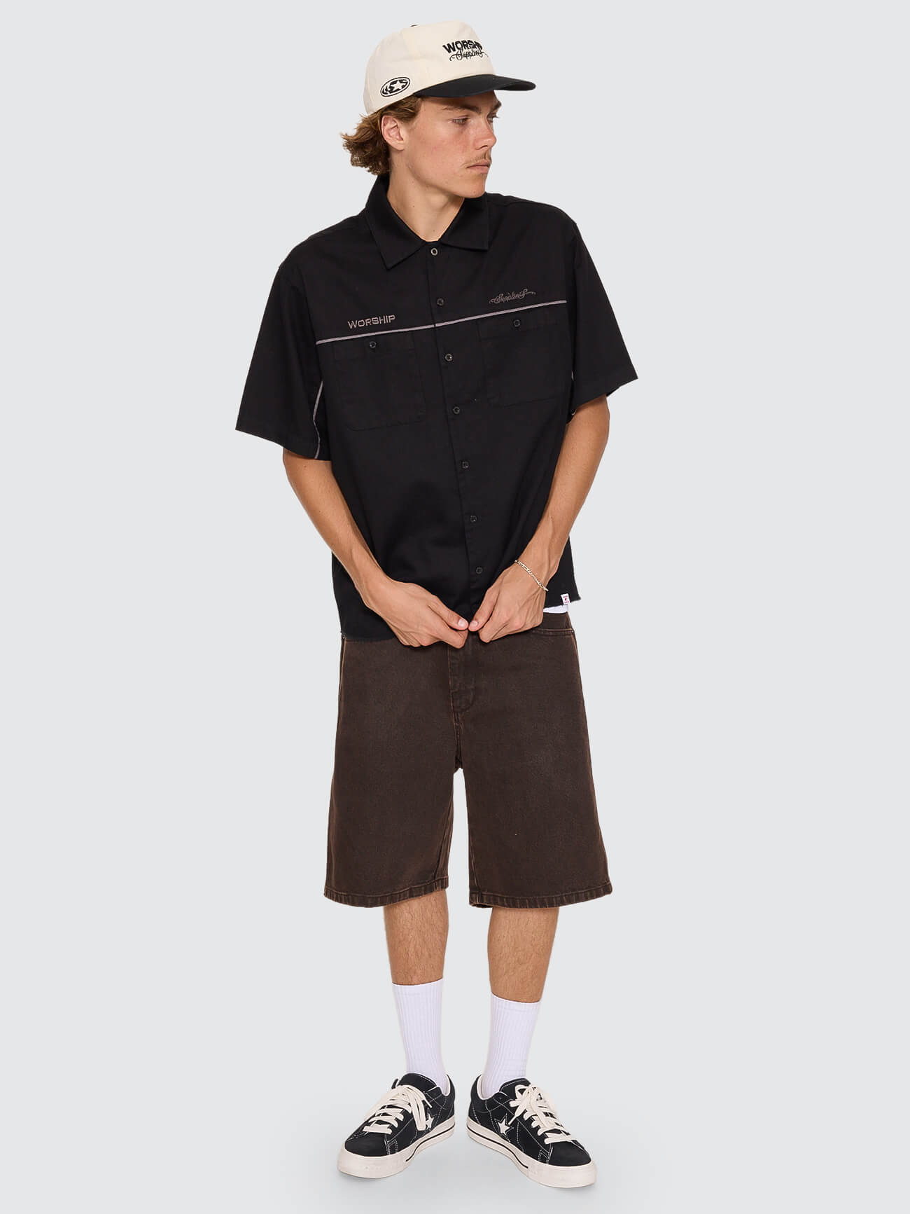 Toll Free Short Sleeve Work Shirt - Black XS