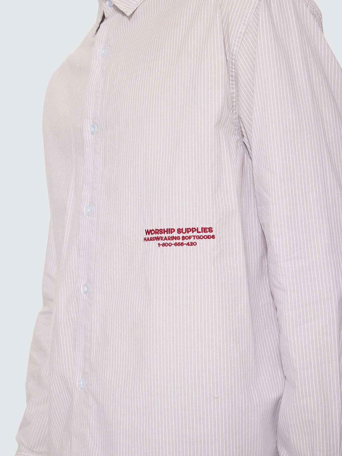 Data Point Crop Long Sleeve Shirt - Vapour Grey XS
