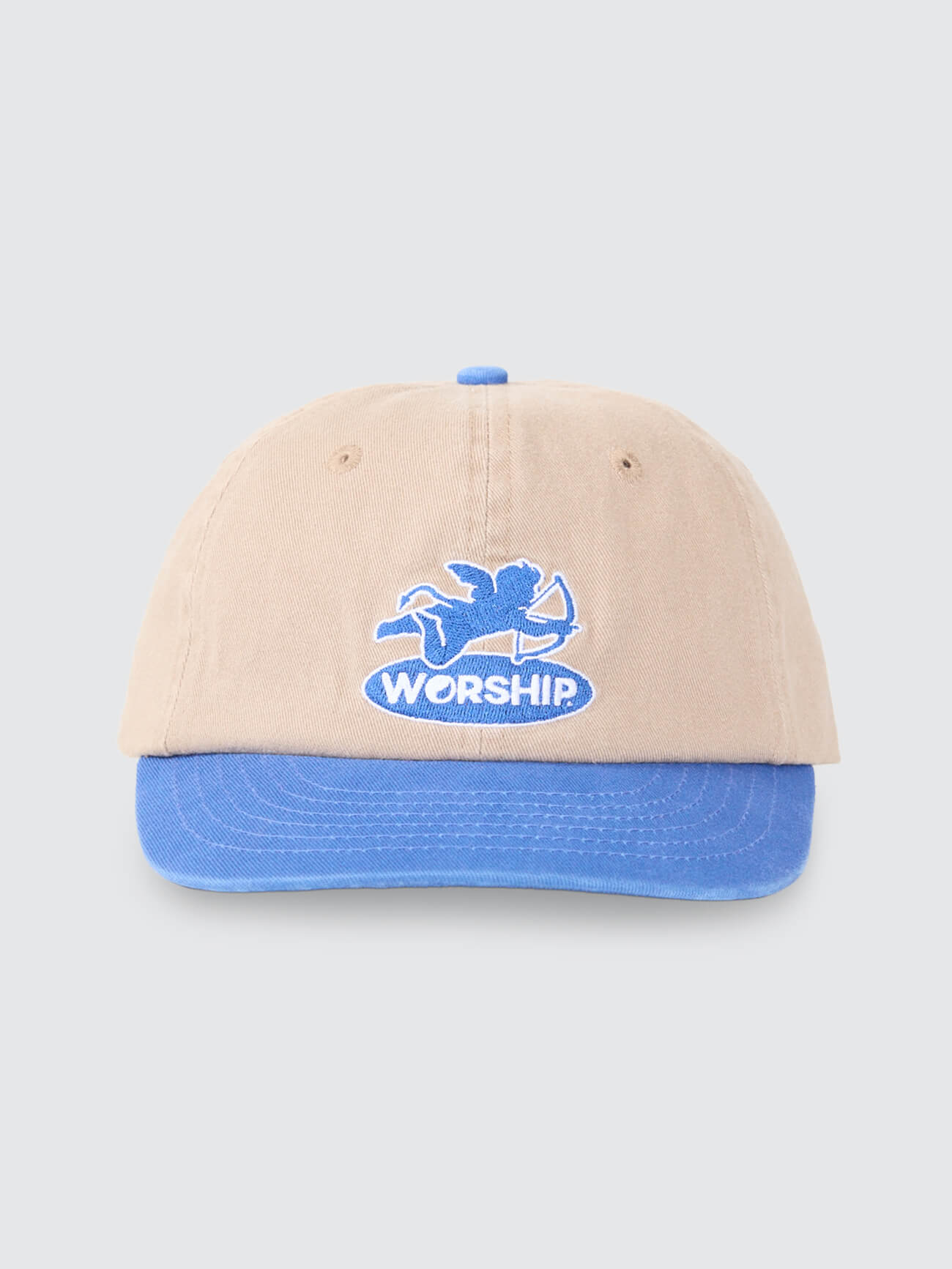 Shadow Cherub 6 Panel Short Brim Hat - Blue - Tan One Size