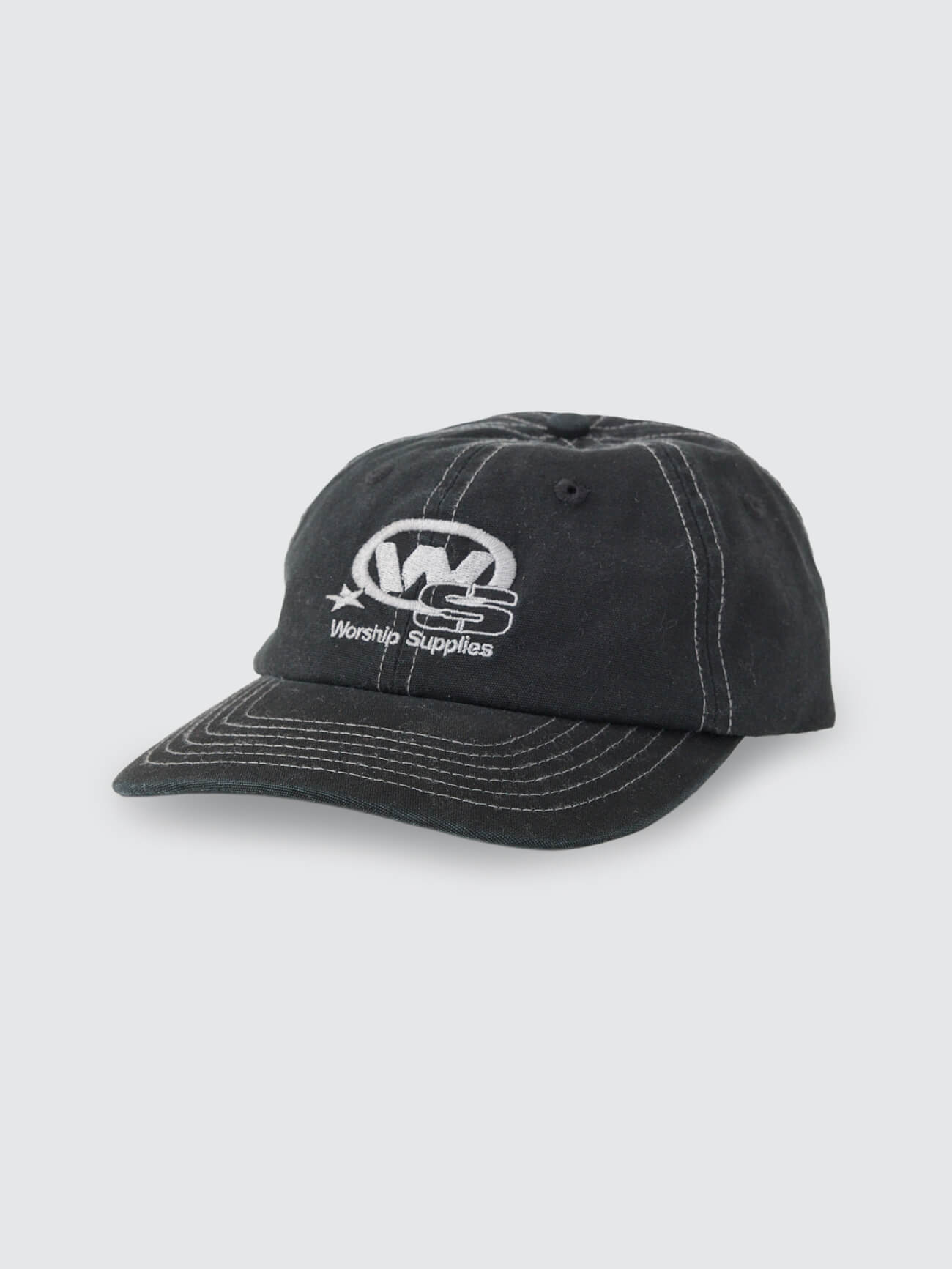 Topper 6 Panel Hat - Washed Black One Size