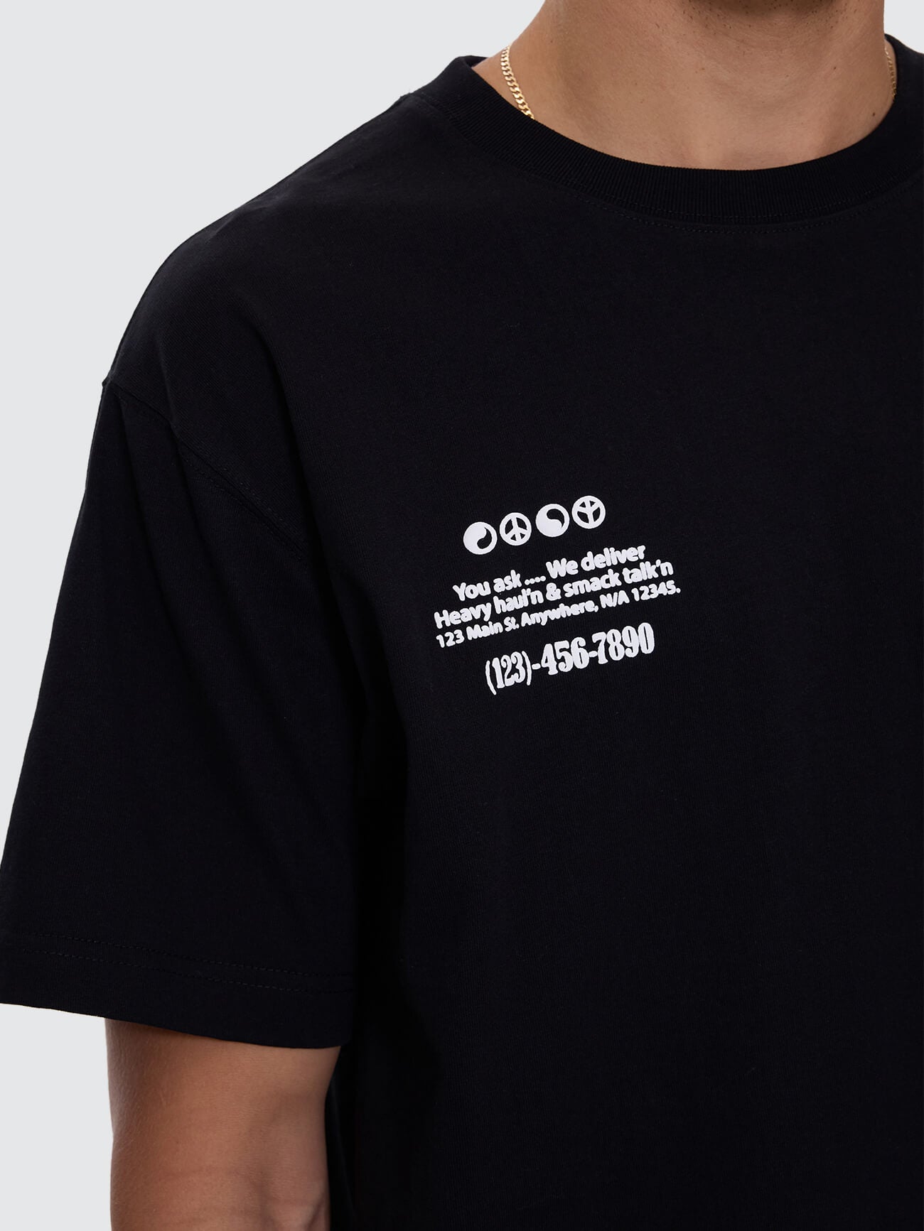 Haulaz Regular Fit Tee - Black