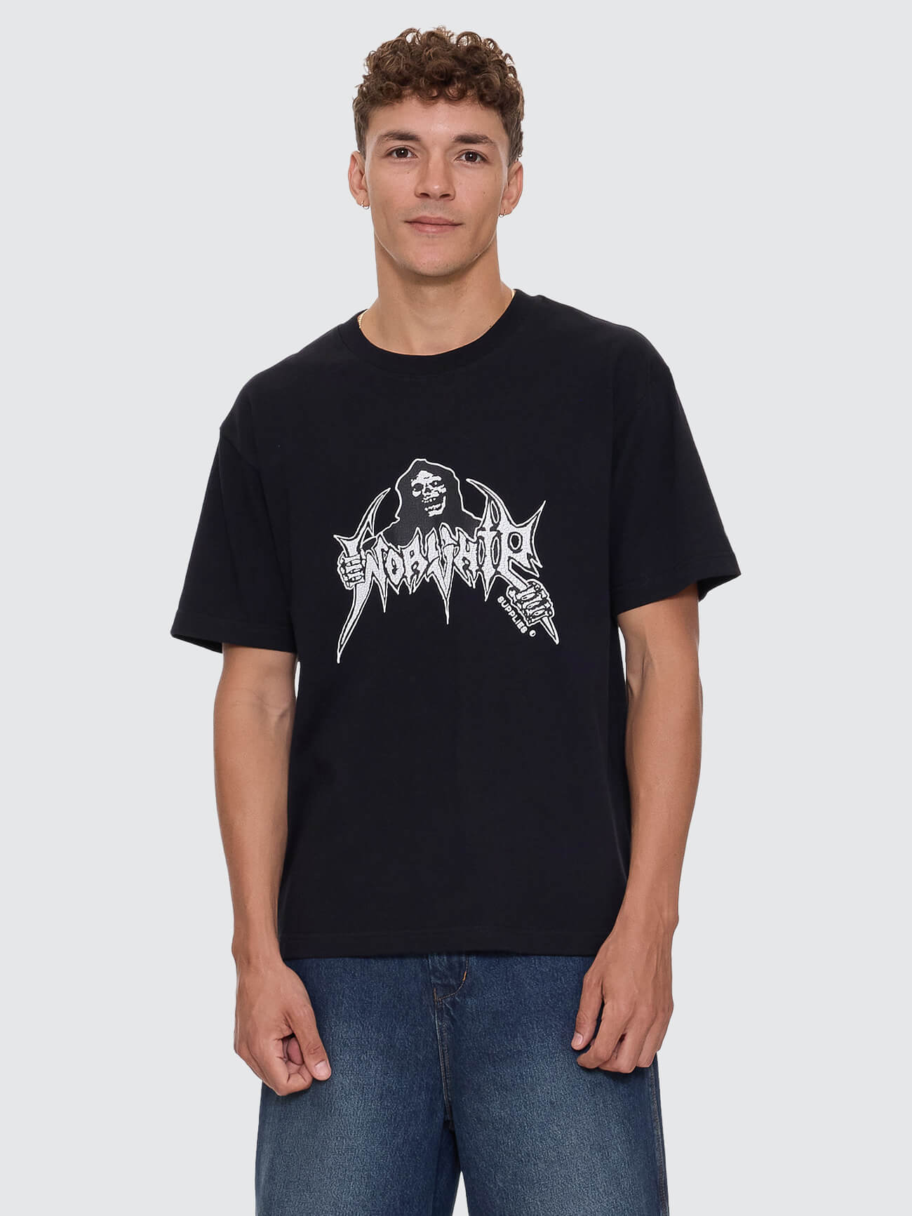 Wishbone Regular Fit Tee - Black