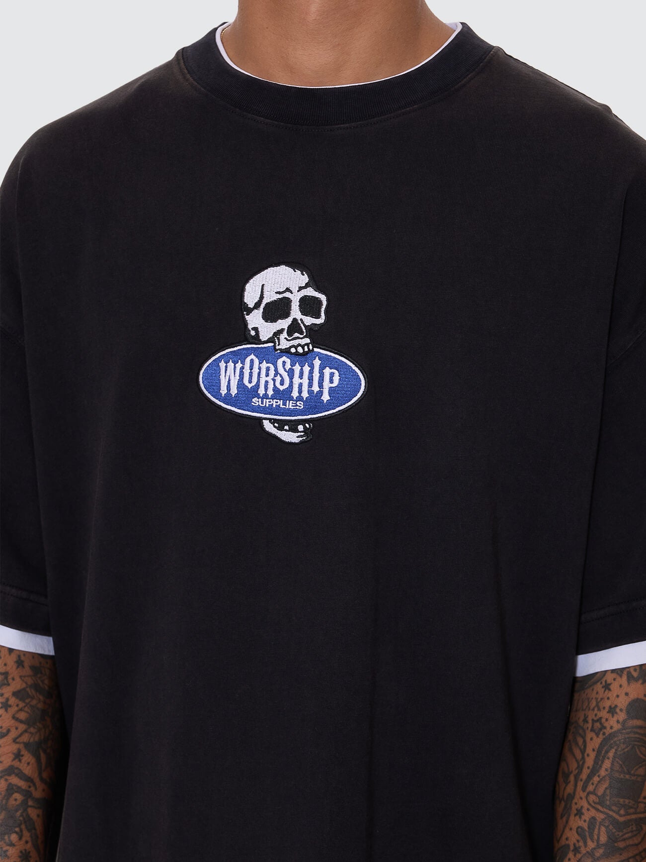 Jaws Oversize Tee - Washed Black