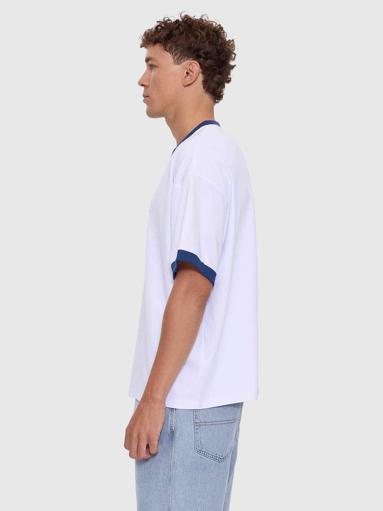 Cherub Oversize Ringer Tee - White