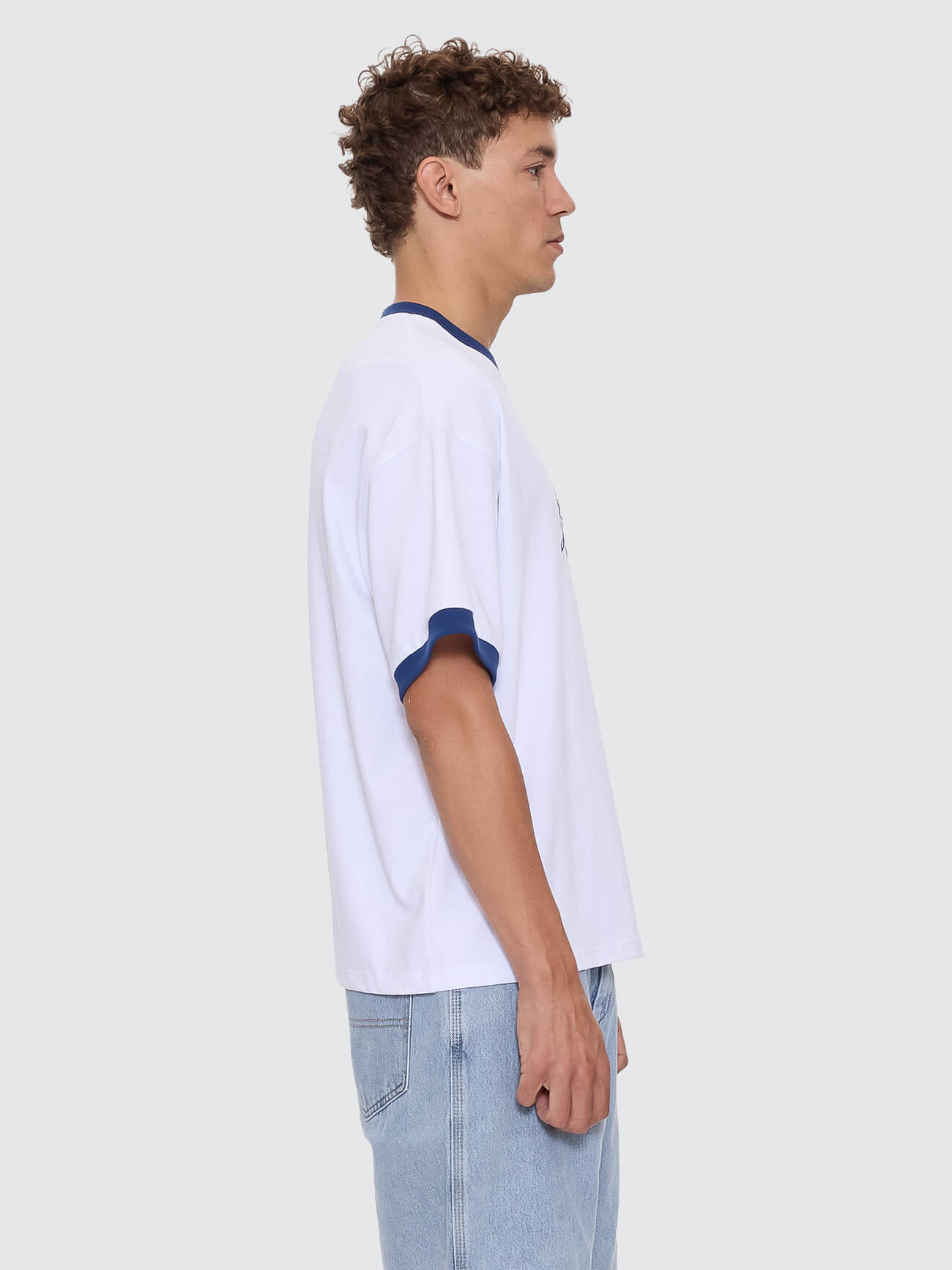 Cherub Oversize Ringer Tee - White