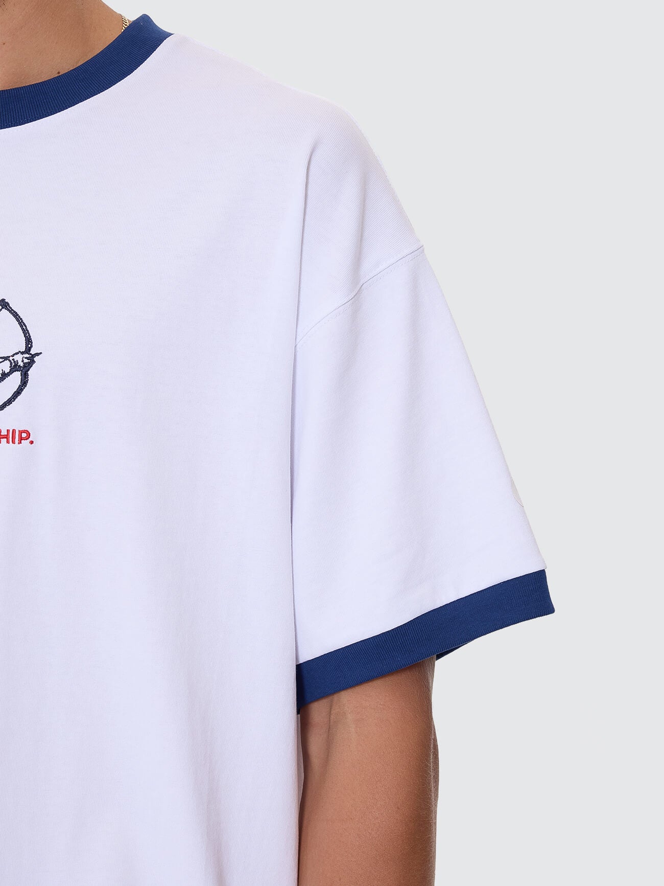 Cherub Oversize Ringer Tee - White